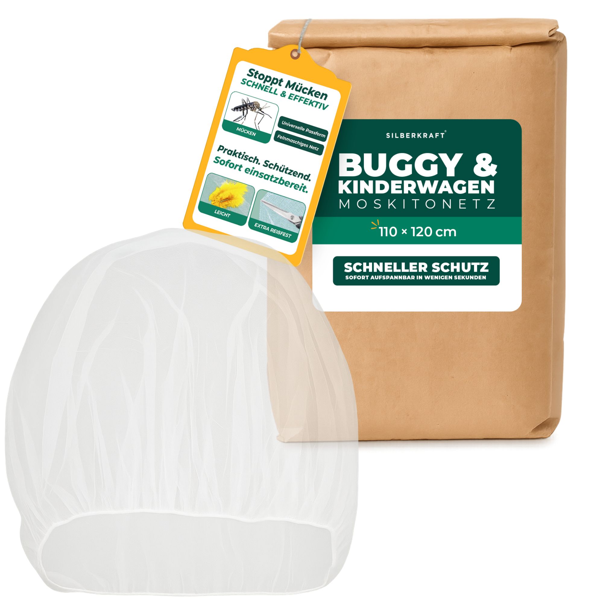 SILBERKRAFT Kinderwagen & Buggy Mückennetz