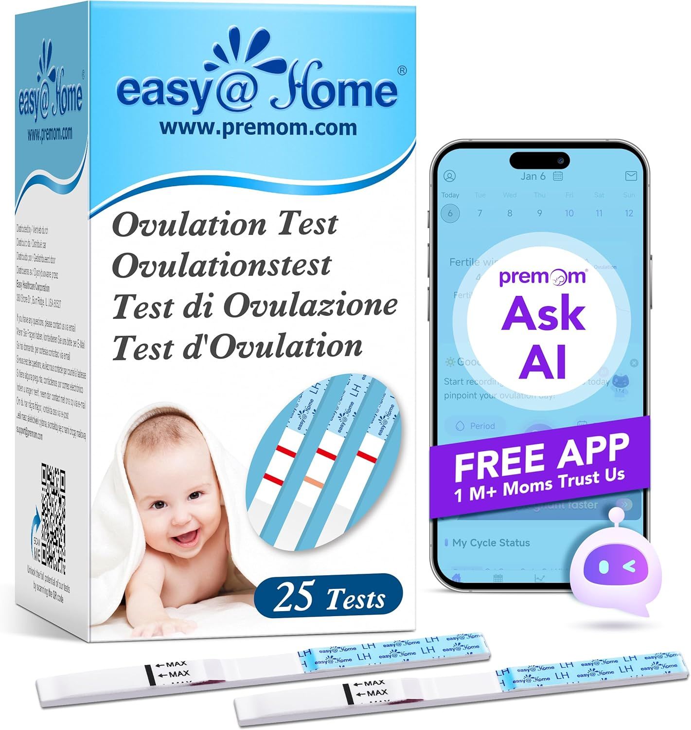 Easy@Home Ovulationstest Kinderwunsch Fruchtbarkeitstest für Frauen V2602-0938