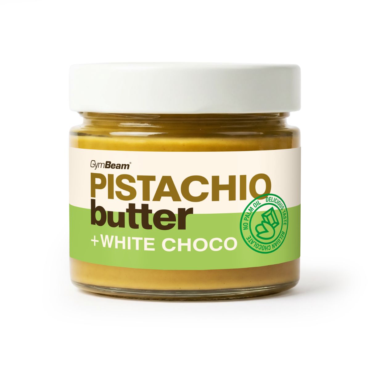 GymBeam Pistazienbutter mit weißer Schokolade Nussaufstrich Lebensmittel