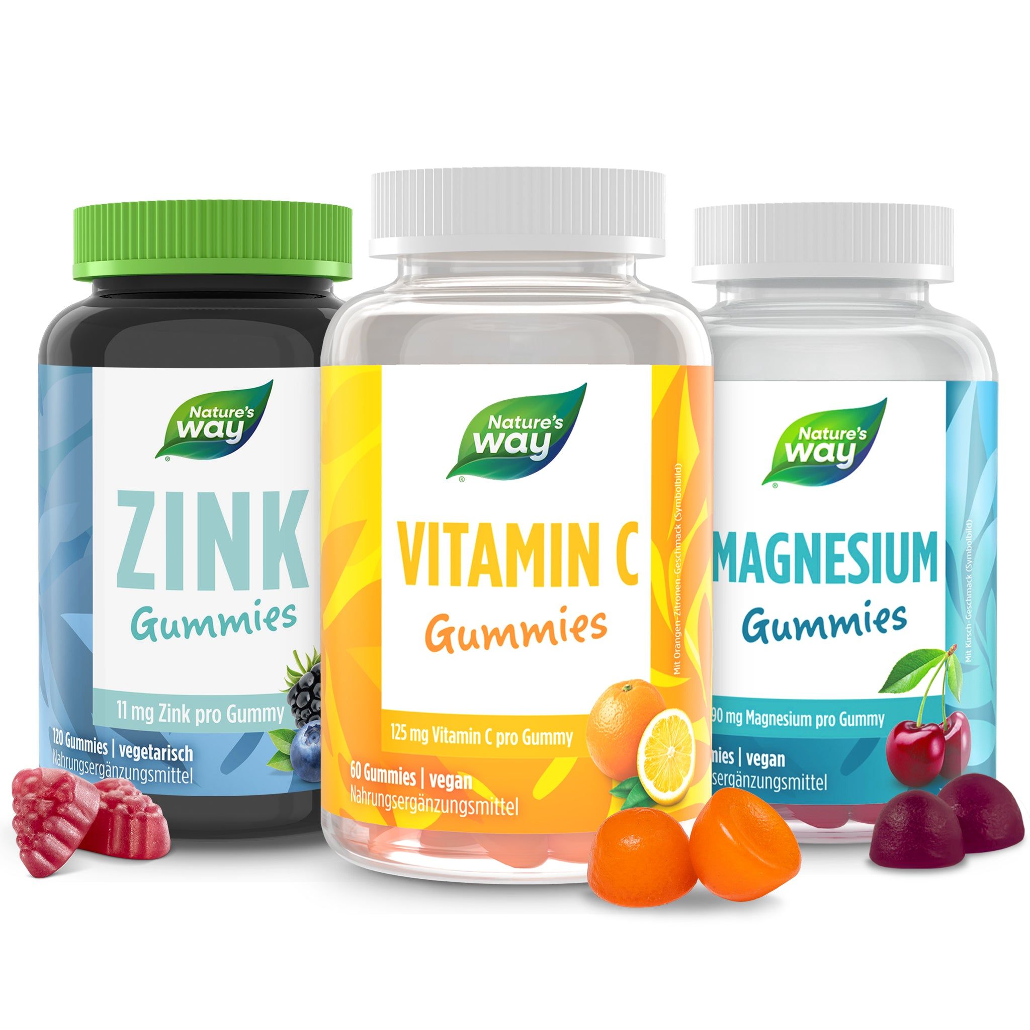 Zink, Vitamin C und Magnesium Set I 22 mg Zink I 125 mg Vitamin C I 180 mg Magnesium I vegetarisc...