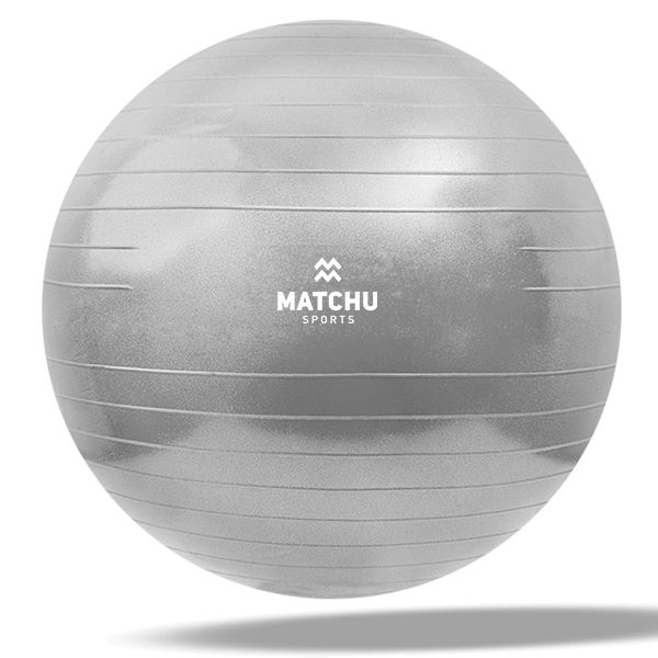 Matchu Sports - Gymnastikball / Pilatesball / Sitzball / Yogaball mit Pumpe 65 cm Grau