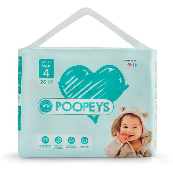 Poopeys Windeln - 4 MAXI | 7 - 18 KG