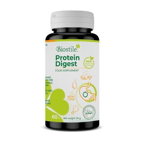 Biostile Protein Digest – Enzym Komplex Kapseln mit Protease, Bromelain & Papain