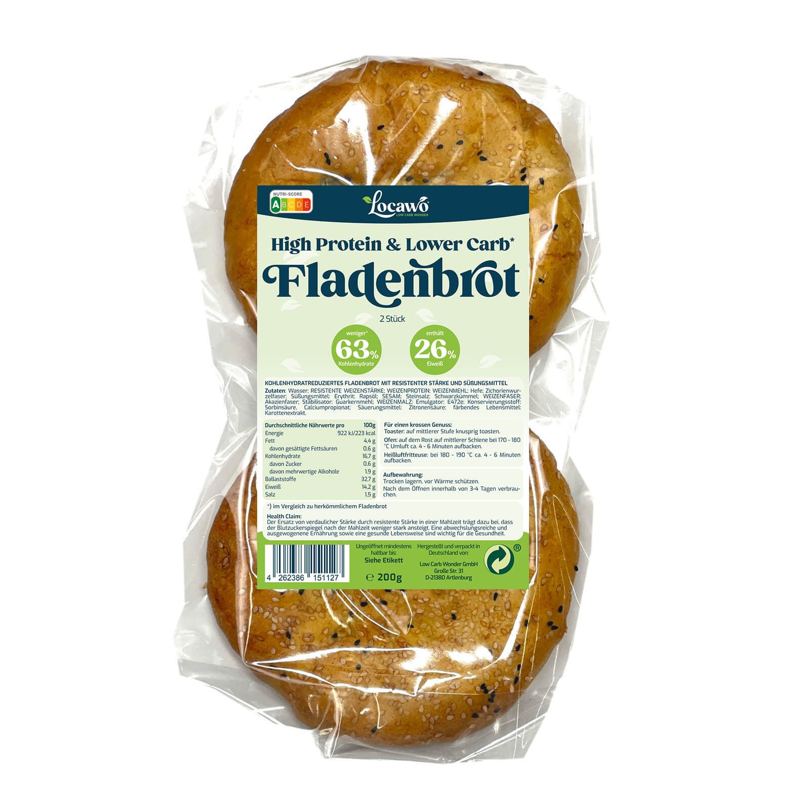Locawo High Protein & Low Carb Fladenbrot