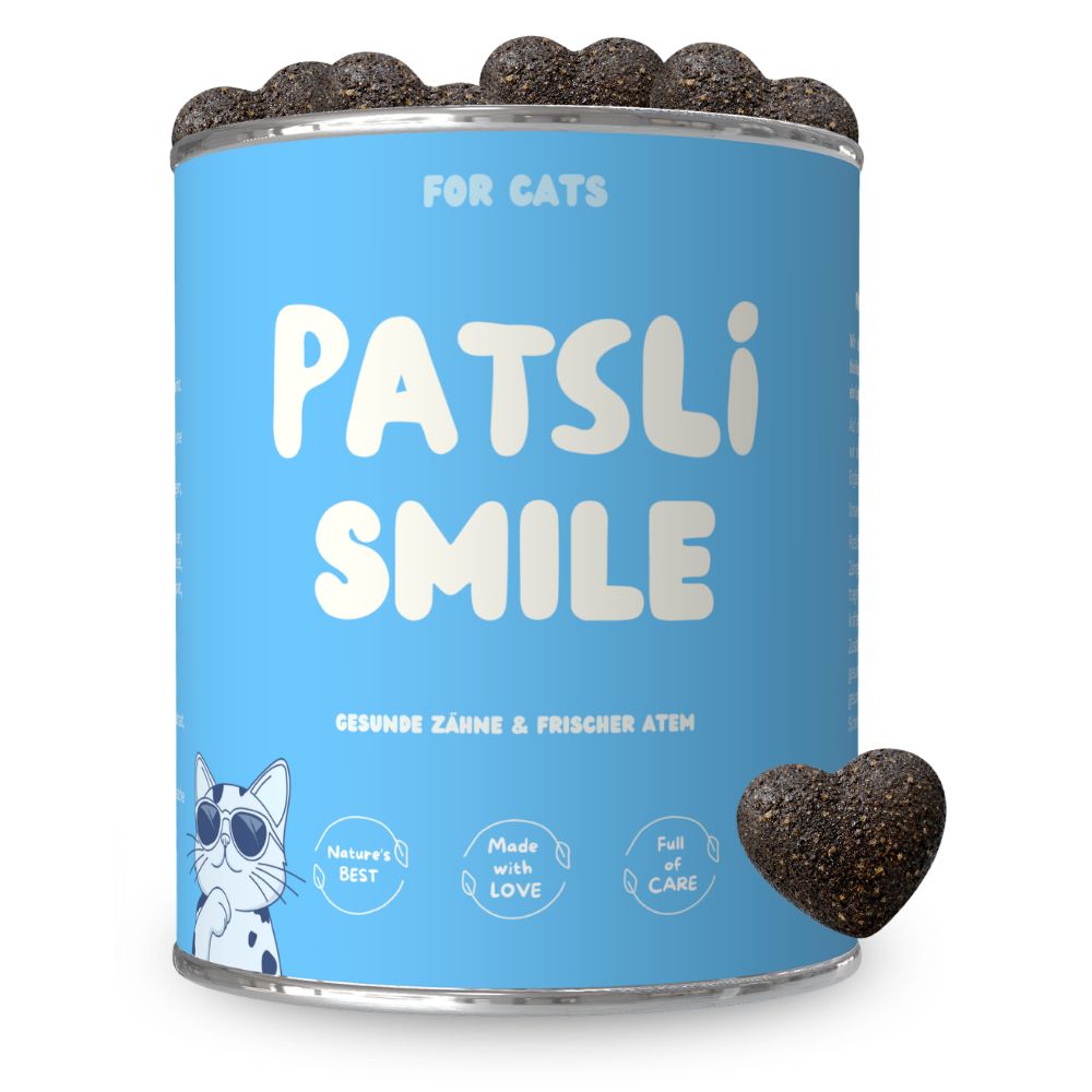 Patsli Smile | 6-in-1 Zahnpflege-Snacks für Katzen | Reduziert Neubildung von Zahnstein & Maulgeruch