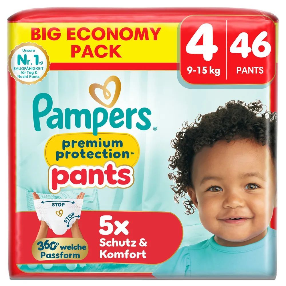 Pampers Premium Protection Pants Gr.4 Maxi 9-15kg Big  Windeln Eco Pack