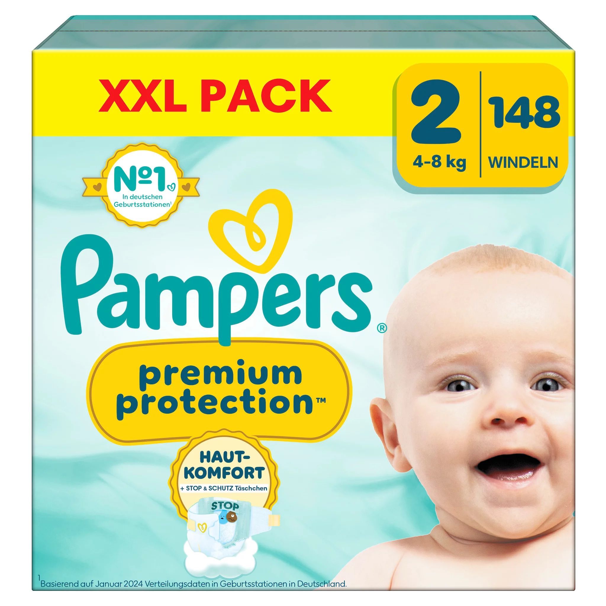 Pampers Premium Protection New Baby Gr.2 Mini 4-8kg XXL Pack Windeln