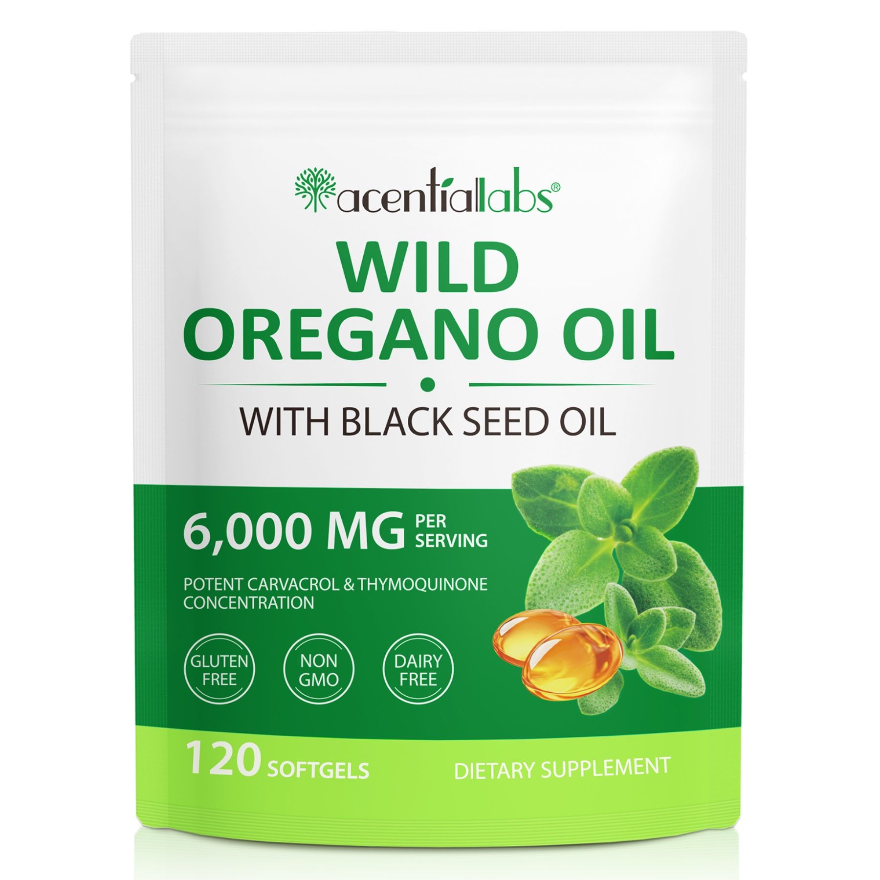 Aliver Oregano Öl Softgels Kapseln mit Schwarzkümmelöl Nahrungsergänzungsmittel