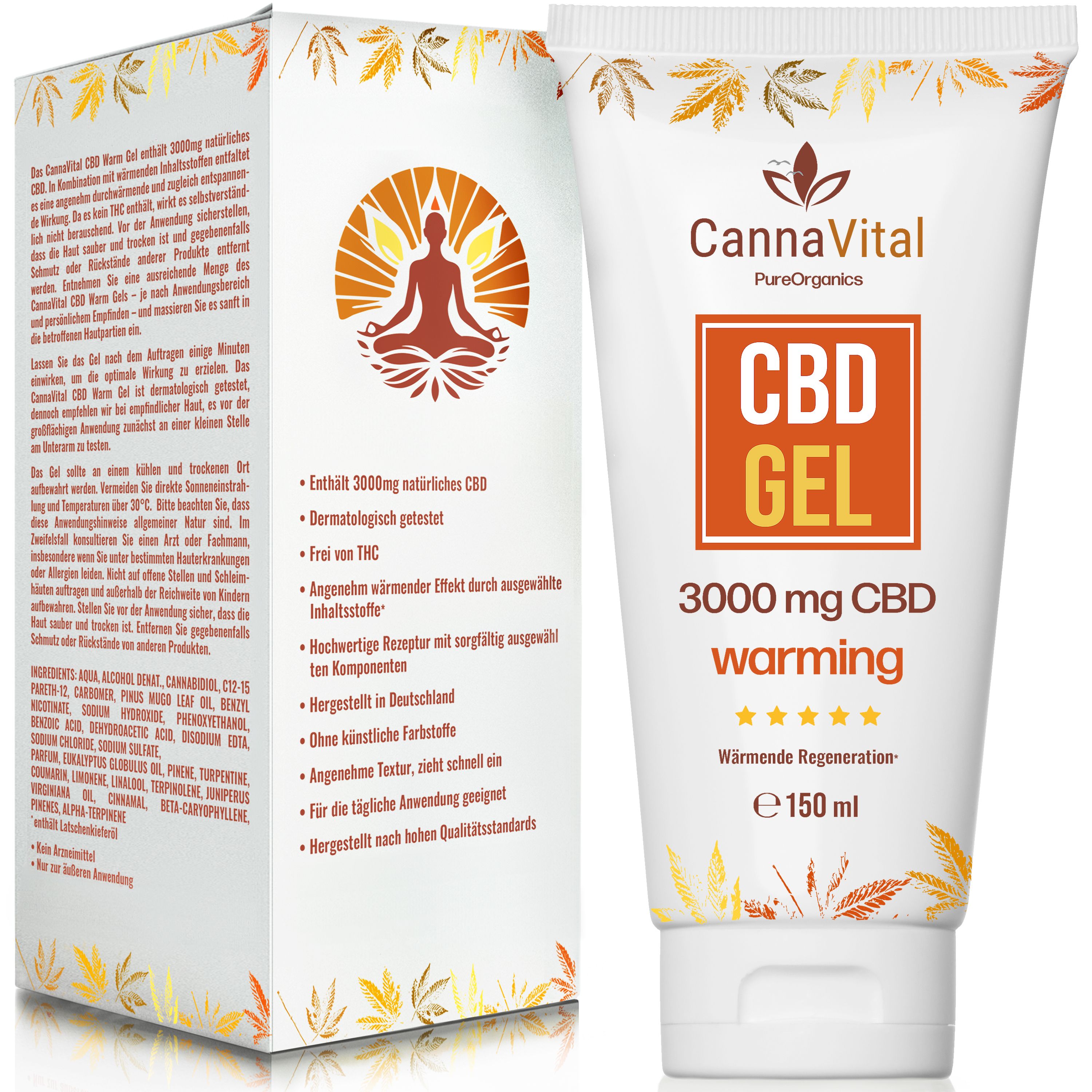 CannaVital Wärme-Gel mit CBD & Latschenkiefer – 3000 mg CBD