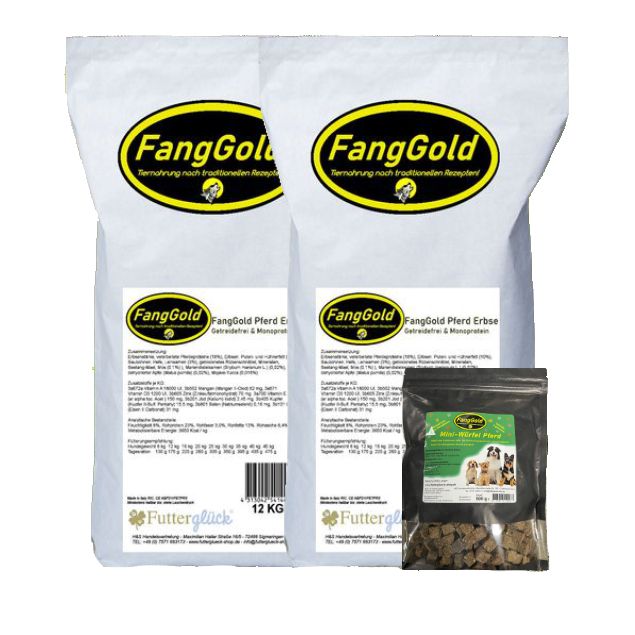FANGGOLD Pferd & Erbse 2 + FANGGOLD Mini-Würfel Pferd für Hunde