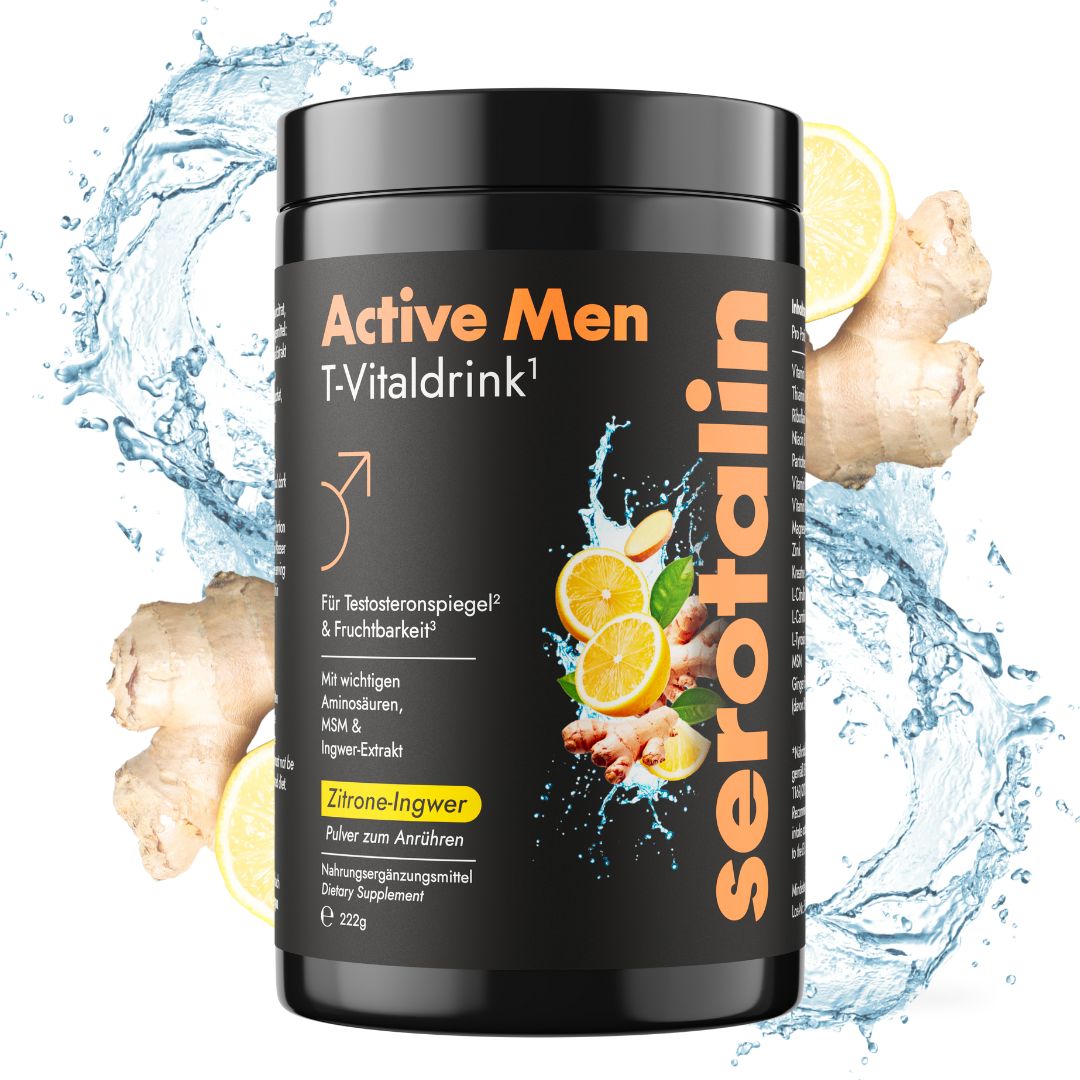 serotalin Testosteron¹ Pulver Kreatin & L-Citrullin, Active Men T-Vitaldrink, Zitrone-Ingwer, vegan