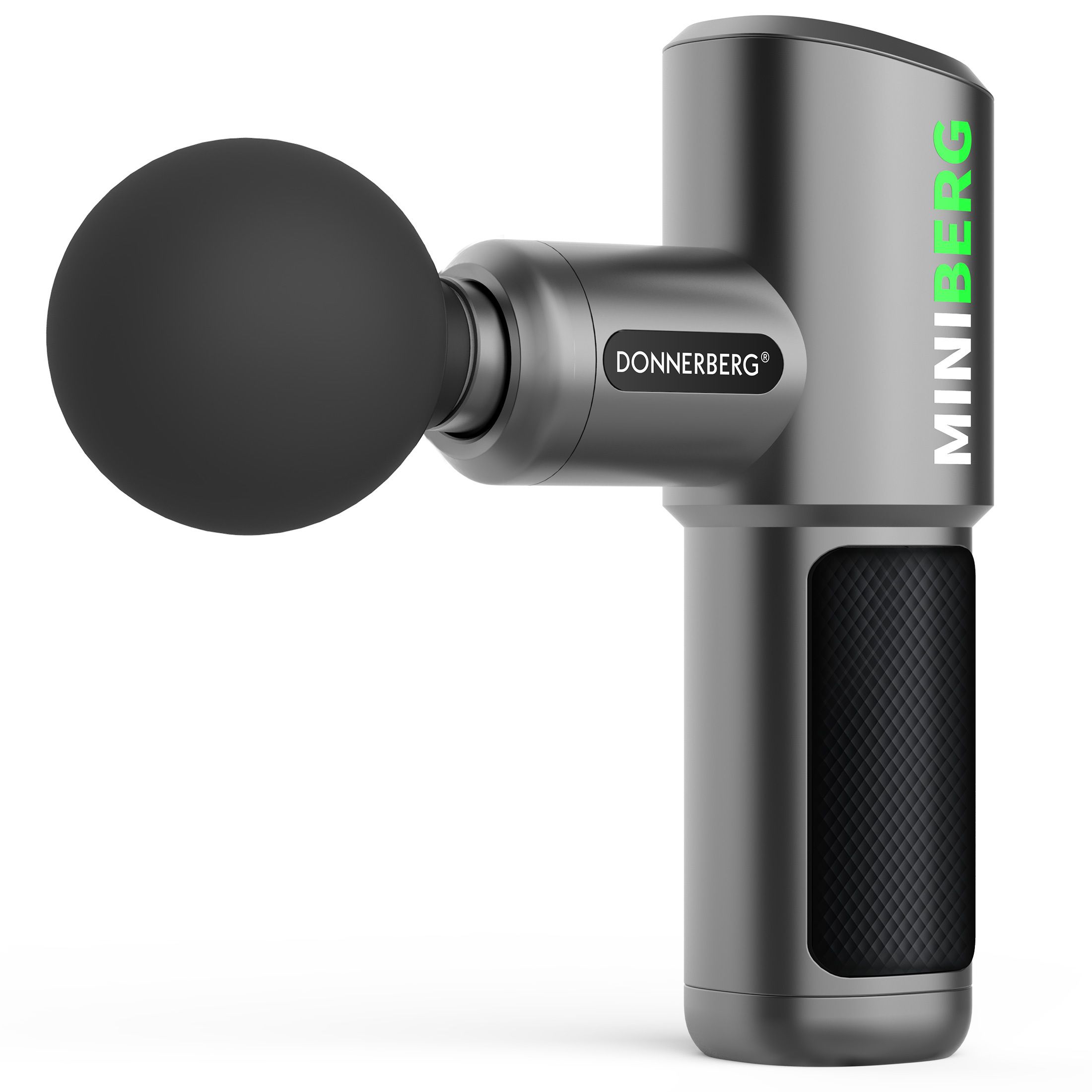 Donnerberg Massagepistole Miniberg mit Aufsätzen + Samsung Akku