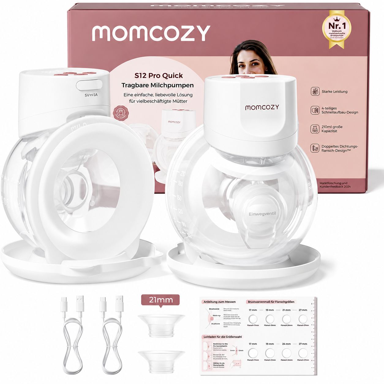 Momcozy Milchpumpe Elektrisch S12 Pro Quick