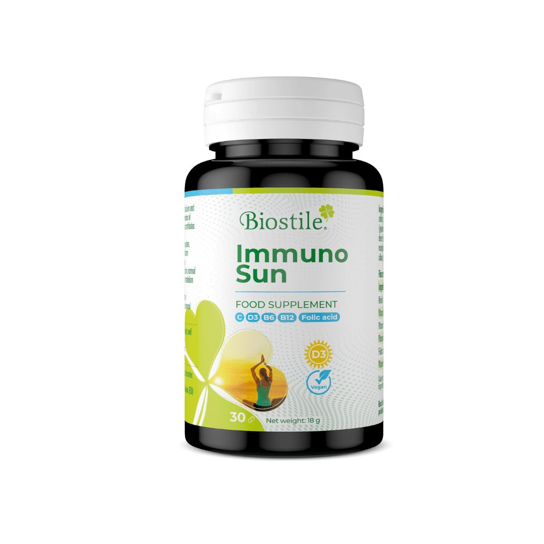 Biostile Immuno Sun – Hochdosierte Vitamin D3 Kapseln mit Reishi, Vitamin C, B6 & B12