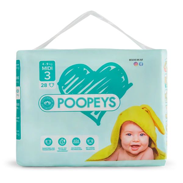 Poopeys Windeln - 3 MIDI | 4 - 9 KG