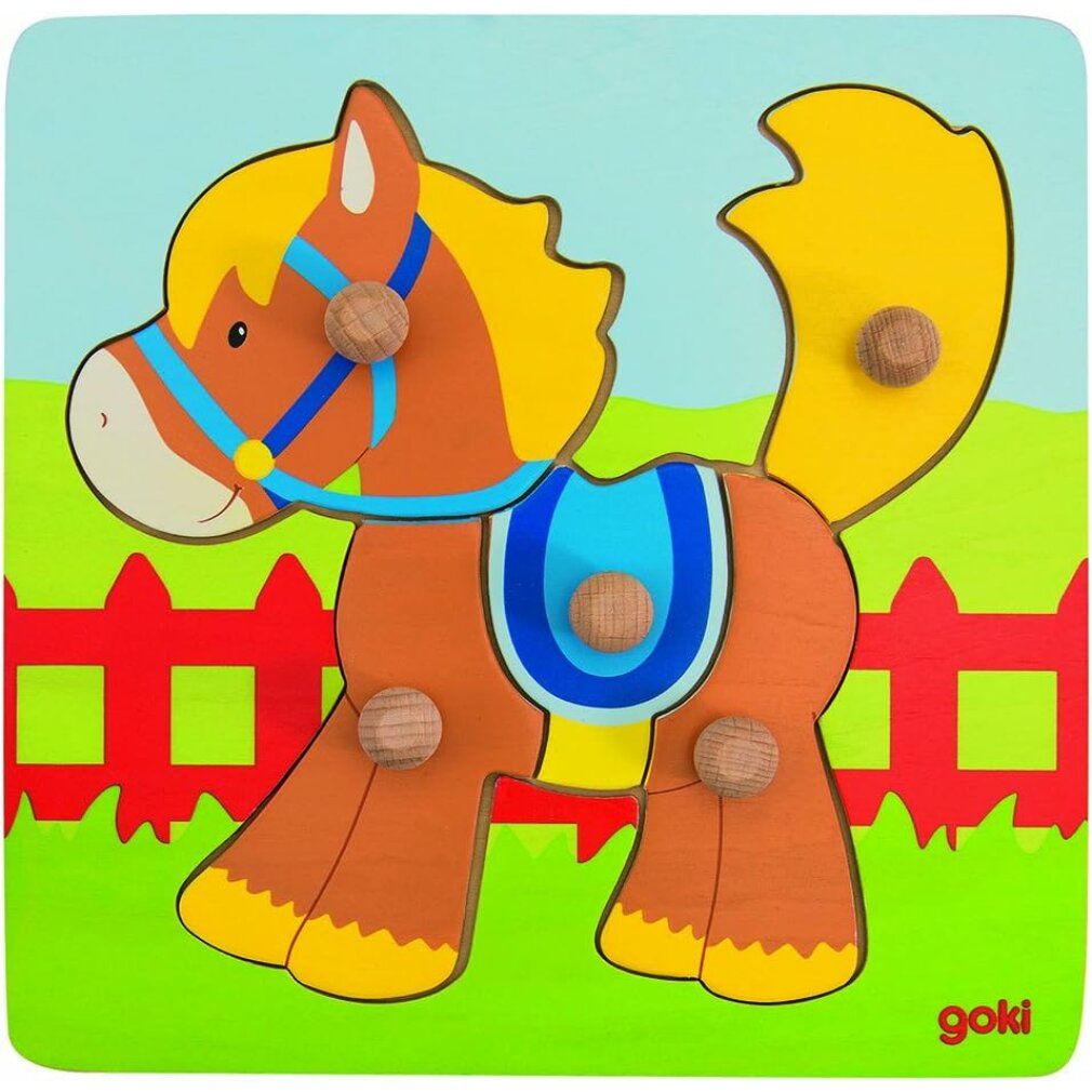 goki Holzpuzzle Pferd 5 Teile