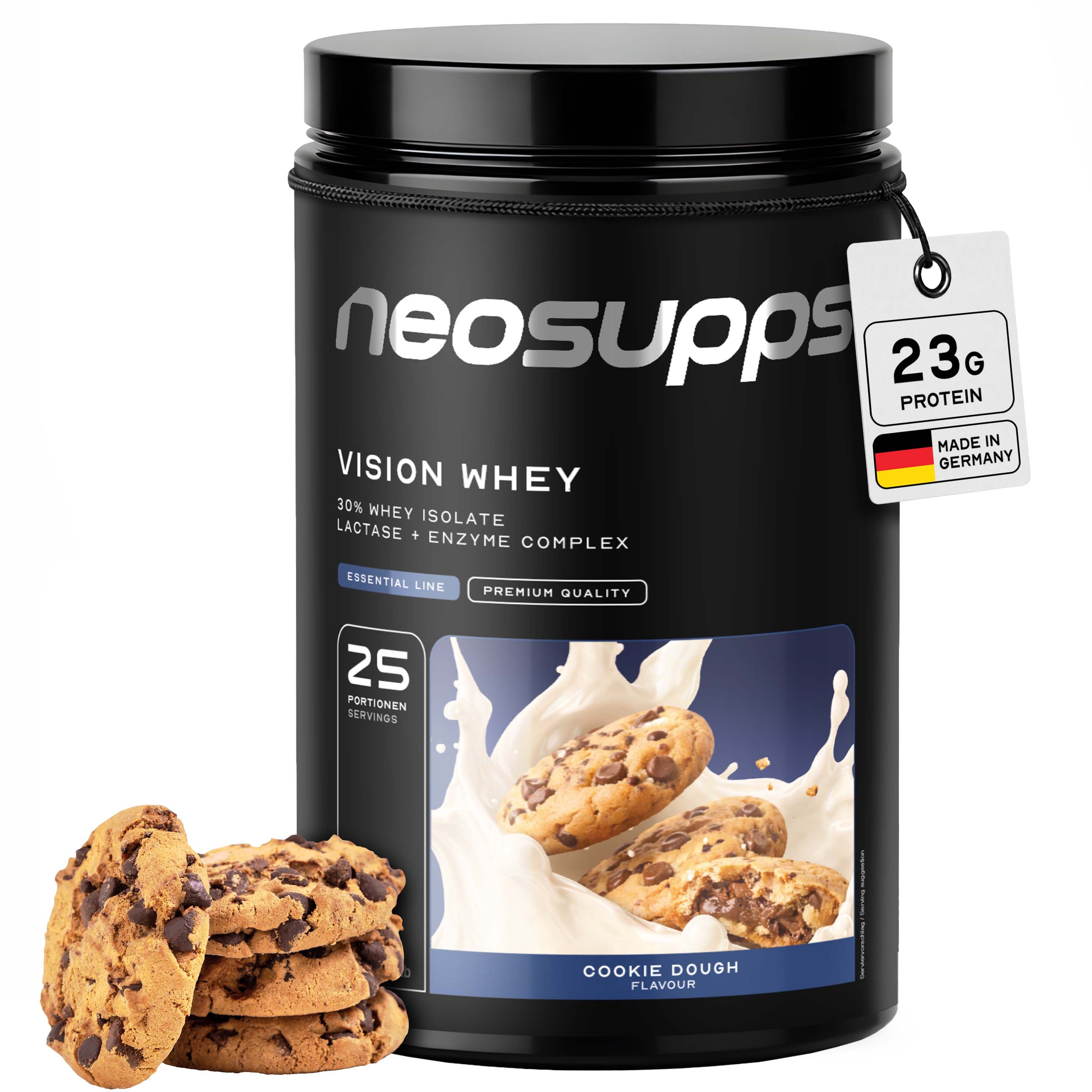 Neosupps Vision Whey Protein Pulver Cookie Dough, 750g, Whey Protein für Proteinshakes