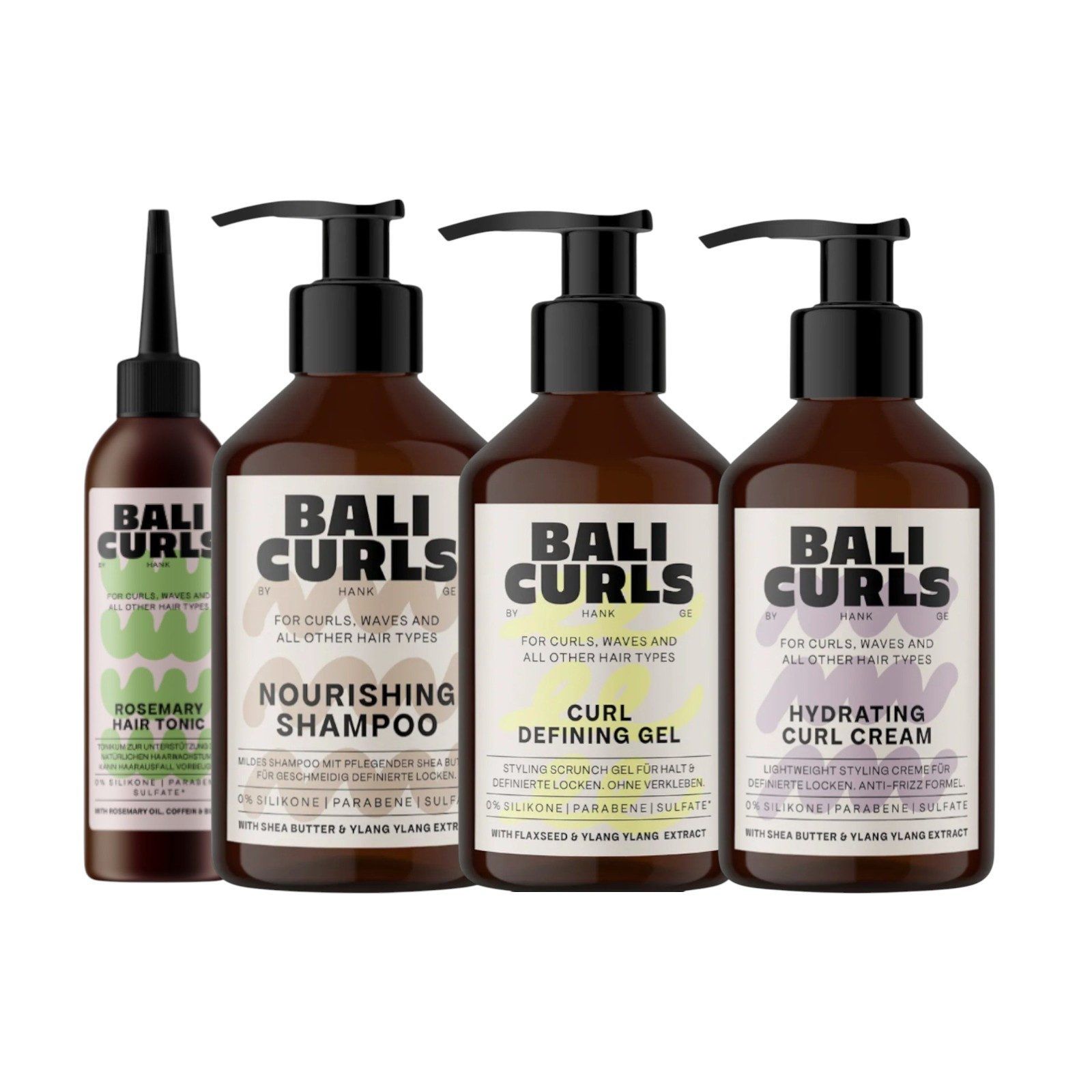 BALI CURLS Haarpflege Locken Set-  Rosemary Tonic, Nourishing Shampoo, Curl Defining, Hydrating Curl