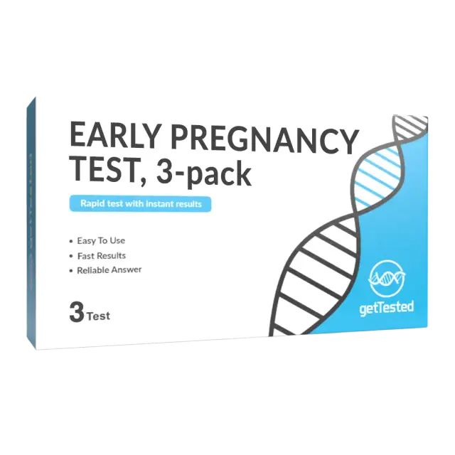 GetTested Frühtest Schwangerschaftstest 3er-Pack | Untersuchung hCG-bezogener Marker