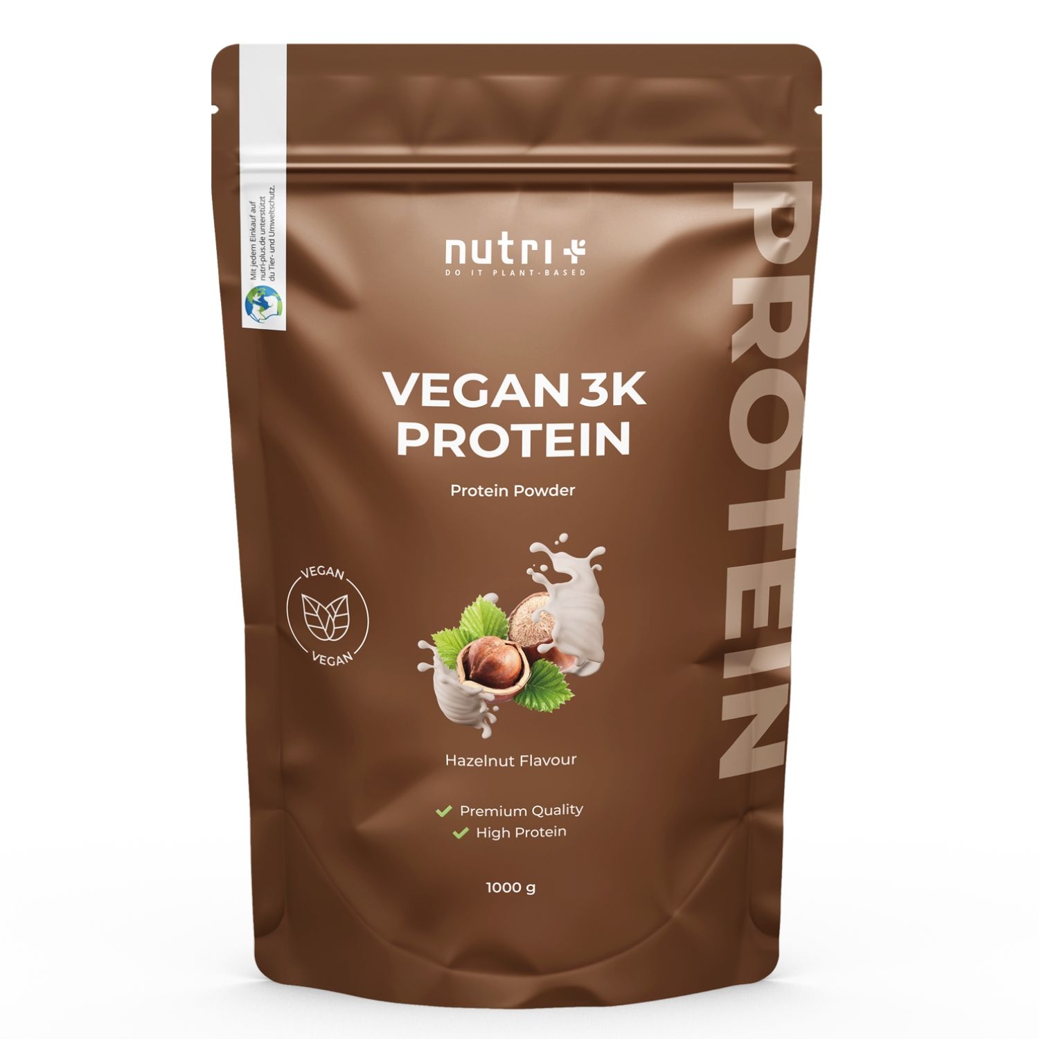 nutri+ Veganes Proteinpulver 3k - Eiweiß Protein Pulver 1kg