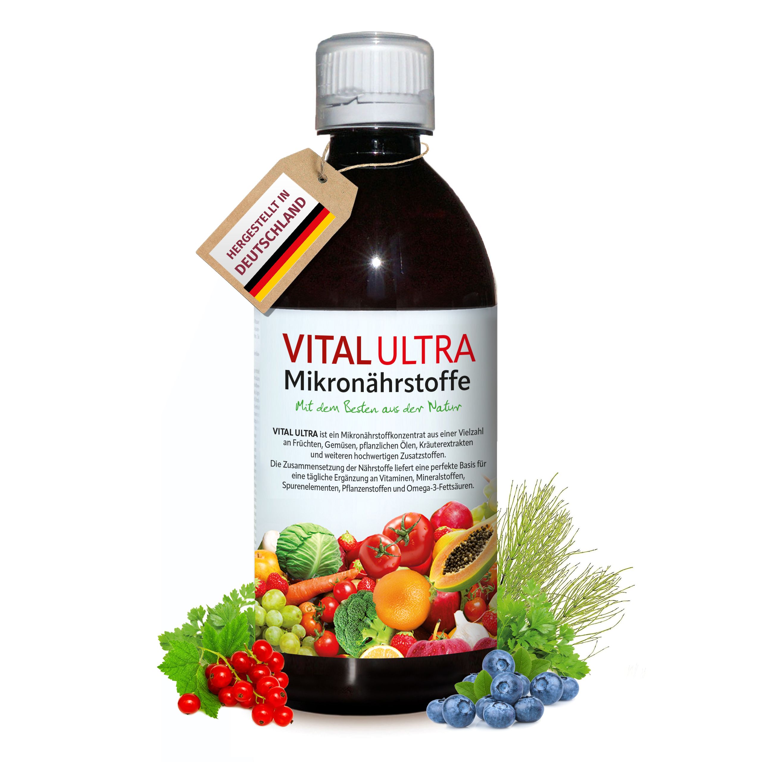 VITAL ULTRA Mikronährstoffkonzentrat aus Obst, Gemüse, pflanzlichen Ölen und Kräuterextrakten