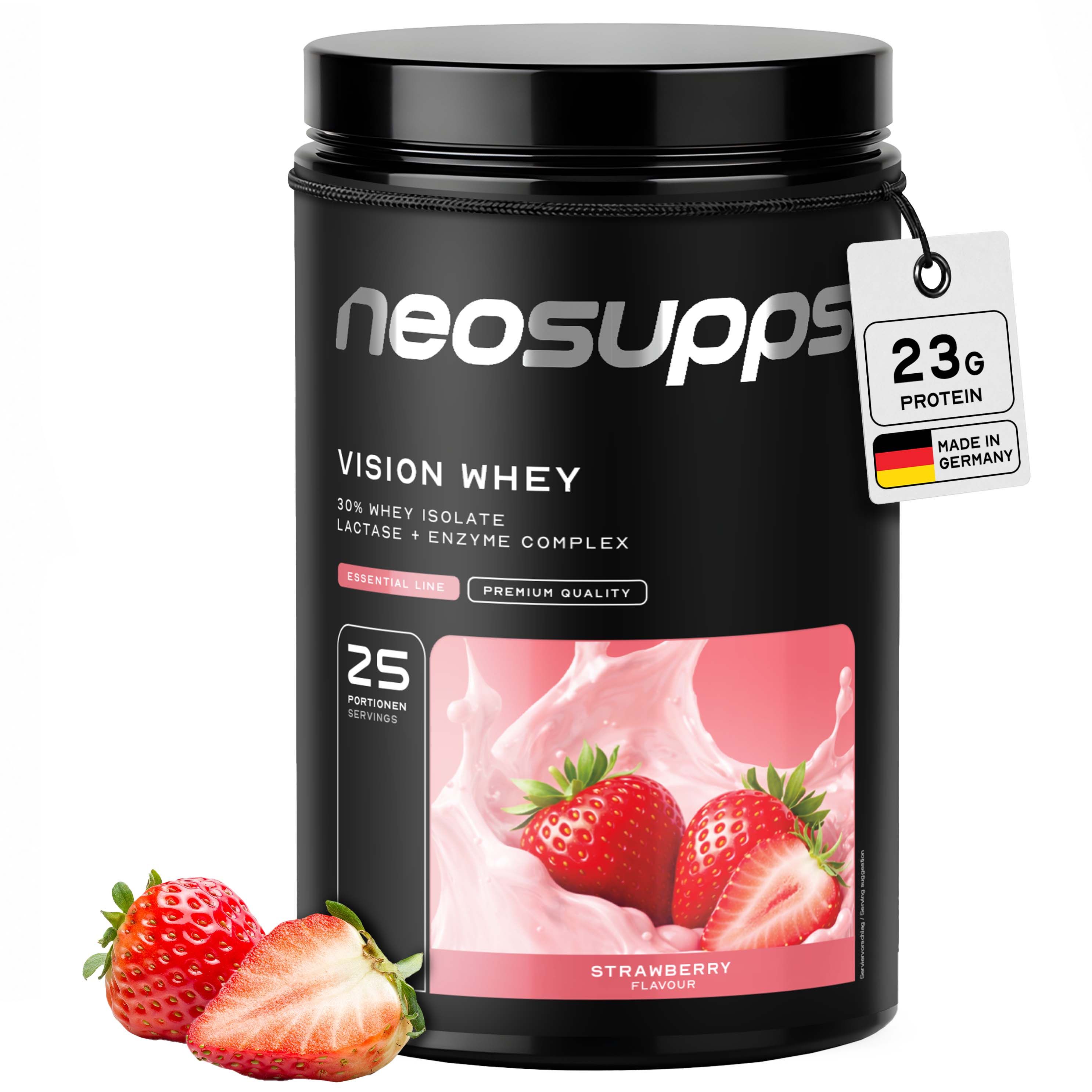 Neosupps Proteinpulver Strawberry, 750g, Whey Protein Pulver