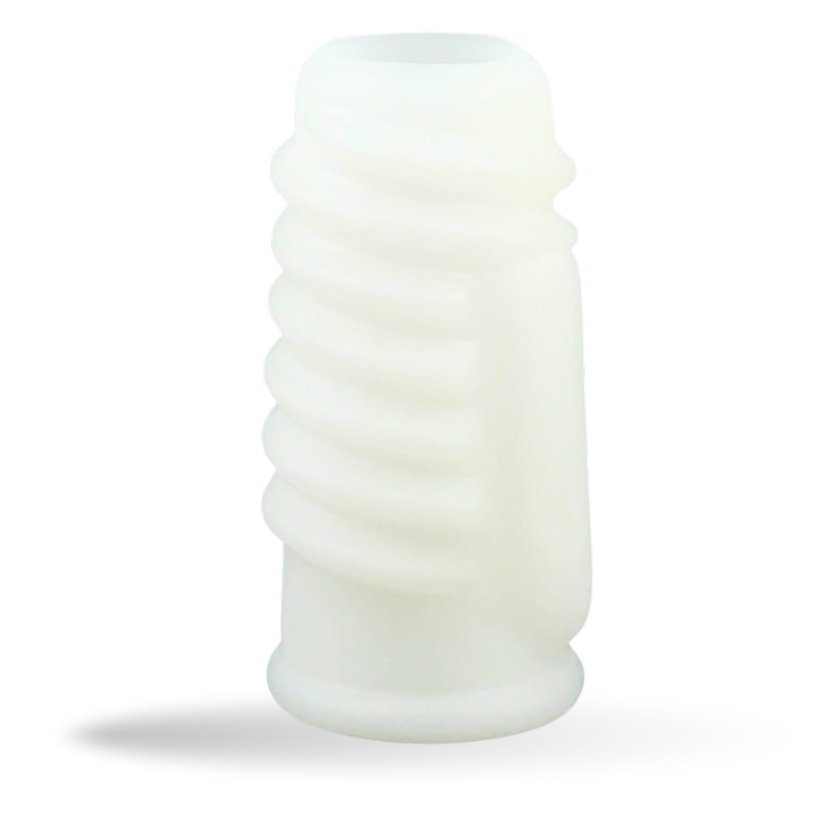 Penishülle mit Vibration Weiß mit Rillen - Lovelyness