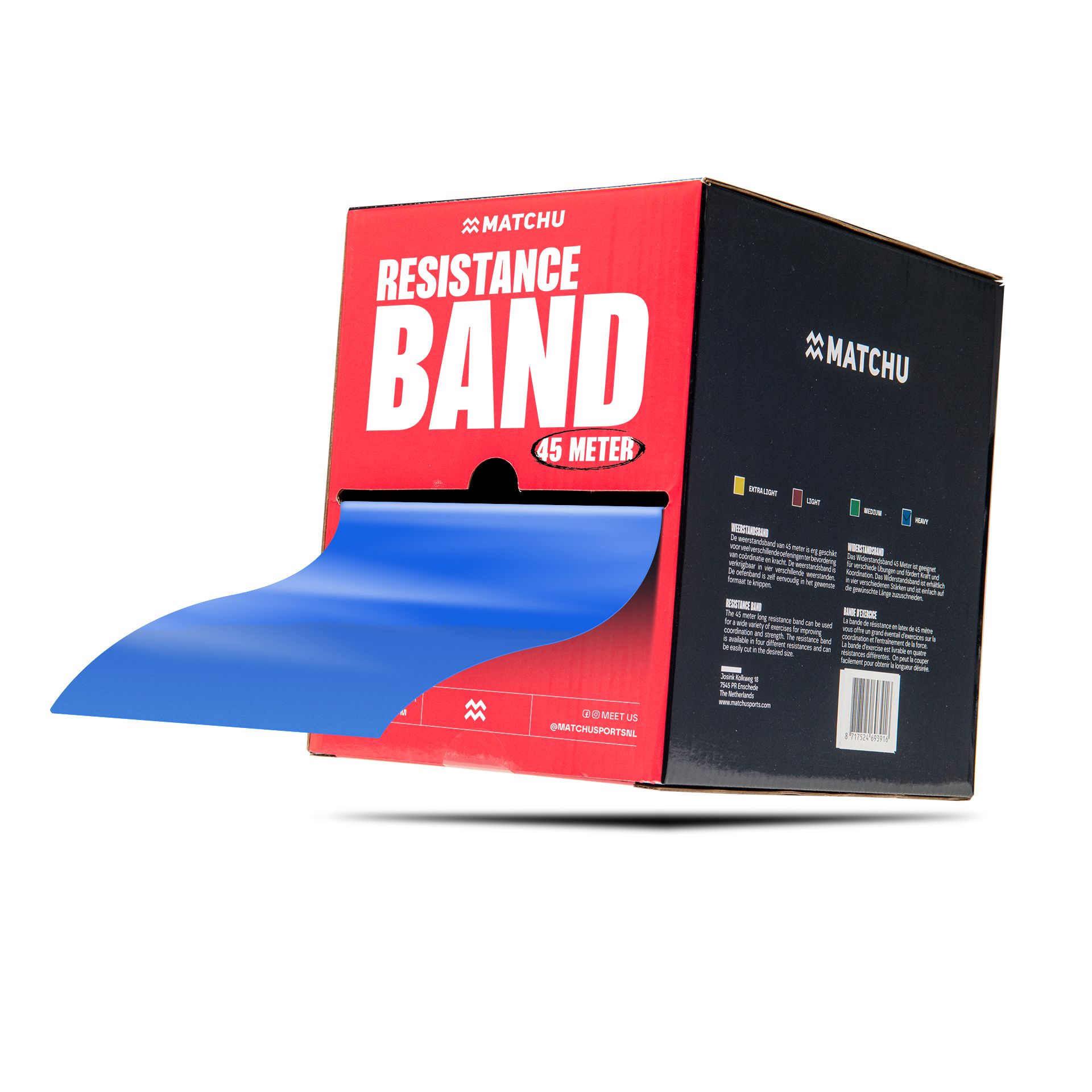 Matchu Sports - Fitnessband Rolle - 45 Meter - Widerstandsband - Resistance Band