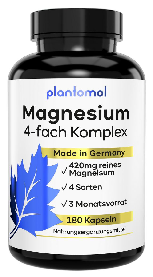 plantomol® 4x Magnesium Komplex - Magnesium-Kapseln mit Magnesium Bisglycinat & Magnesium Glycinat