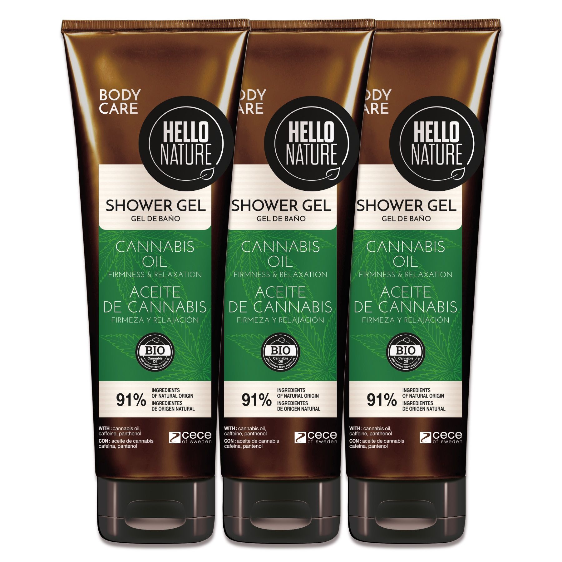Hello Nature Duschgel Hanf Cannabis Shower Gel für Hautpflege