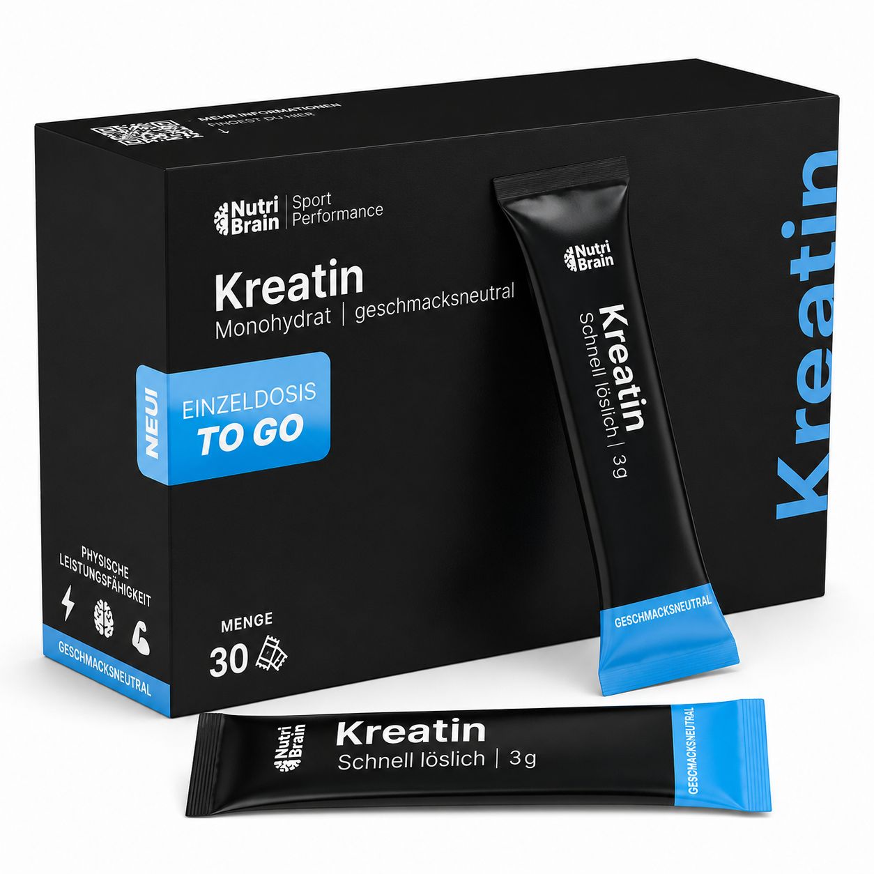 NUTRIBRAIN  Creatin Monohydrat 3000 mg in Sticks