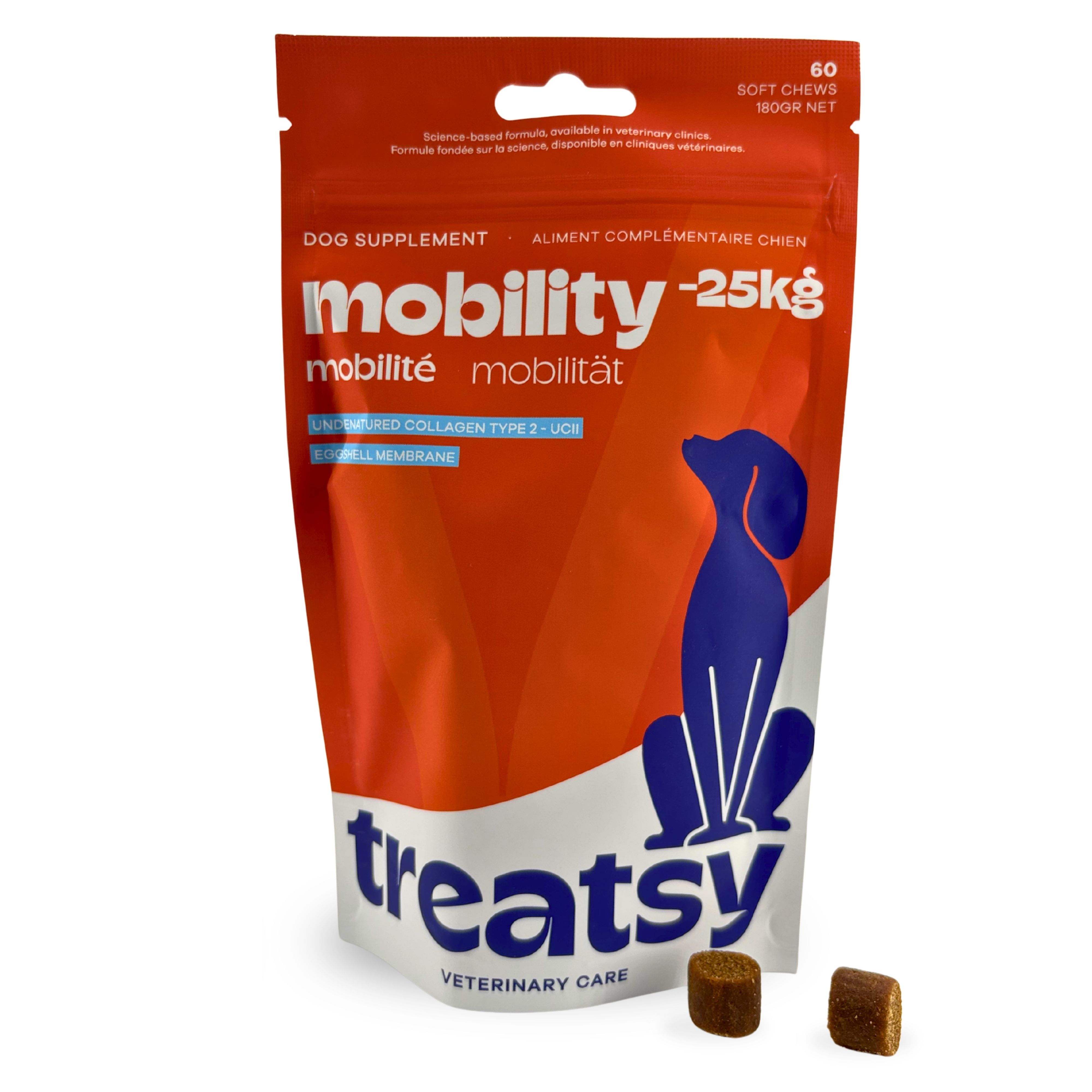 Treatsy Nahrungsergänzungsmittel – Mobilität für kleine und mittelgroße Hunde (-25kg)