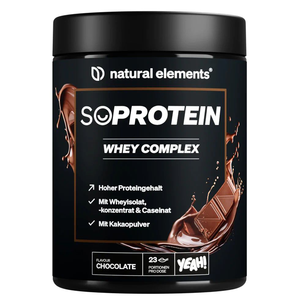 natural elements SoProtein Whey Complex Protein Pulver – Schokolade – 690g – 23g Protein/Portion