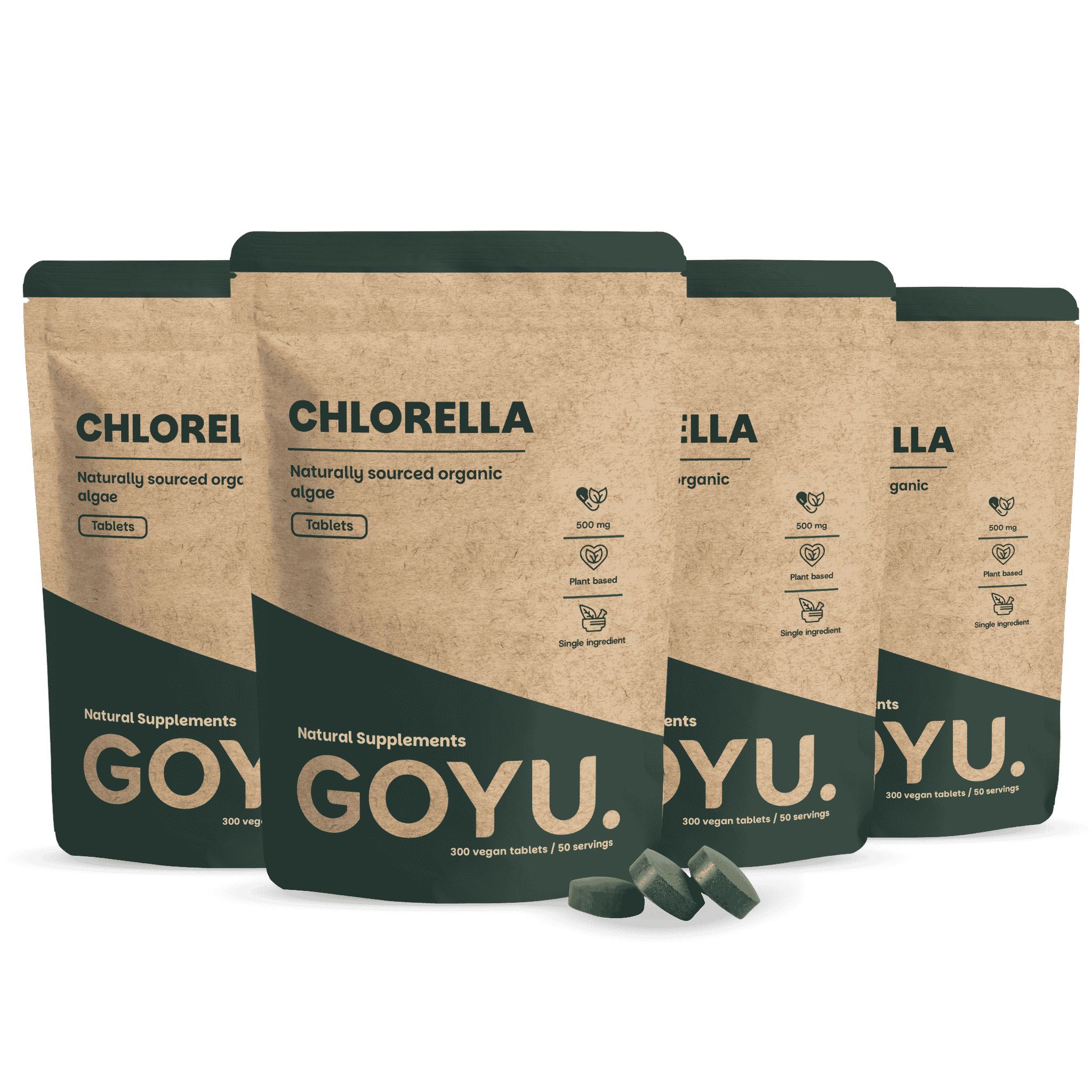 GOYU® - Chlorella Presslinge 500 mg Tabletten Bio Multipack