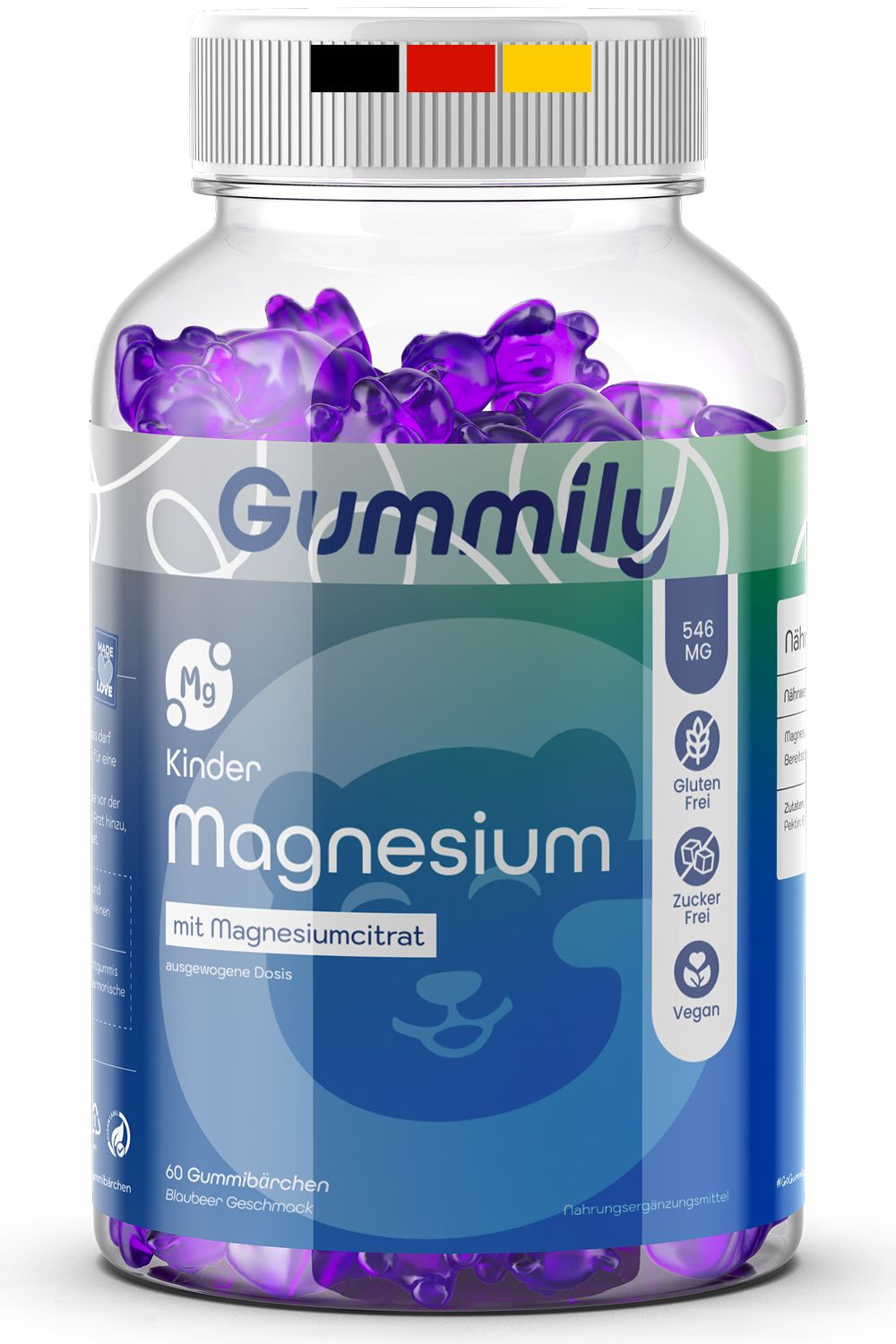 Gummily® Magnesium für Kinder - 2-Monats-Vorrat - Laborgeprüft - Kinder Magnesium Gummibärchen