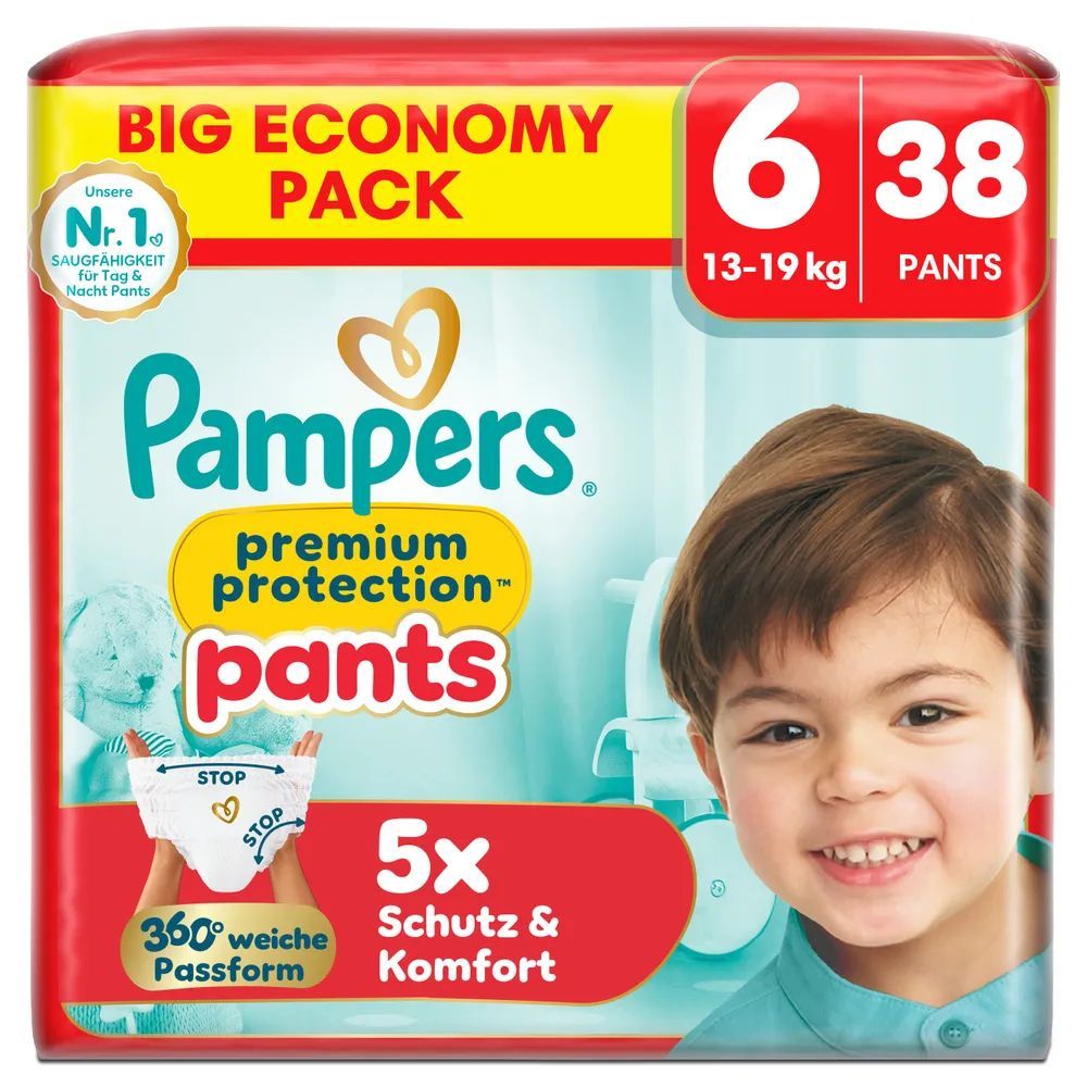 Pampers Premium Protection Pants Gr.6 Extra Large 13-19kg Big  Windeln Eco Pack