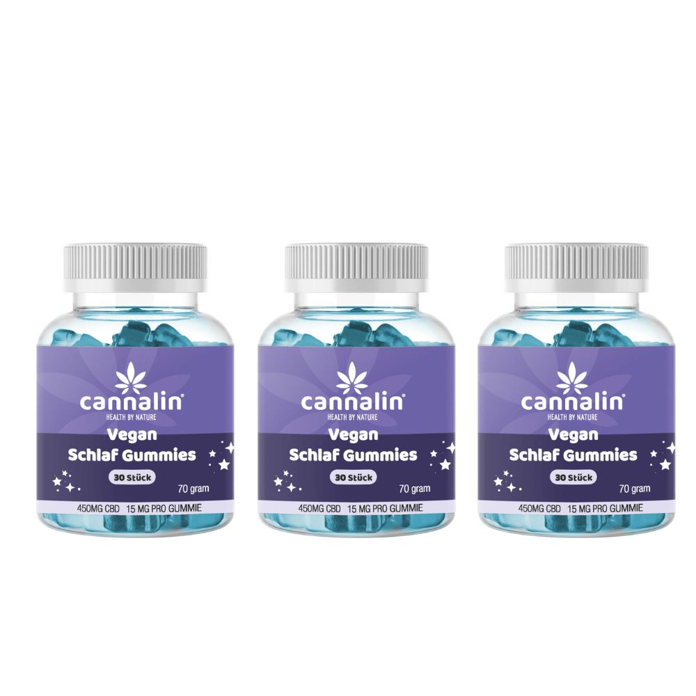Cannalin - 3x CBD Schlafgummis mit Melatonin - 15 mg CBD