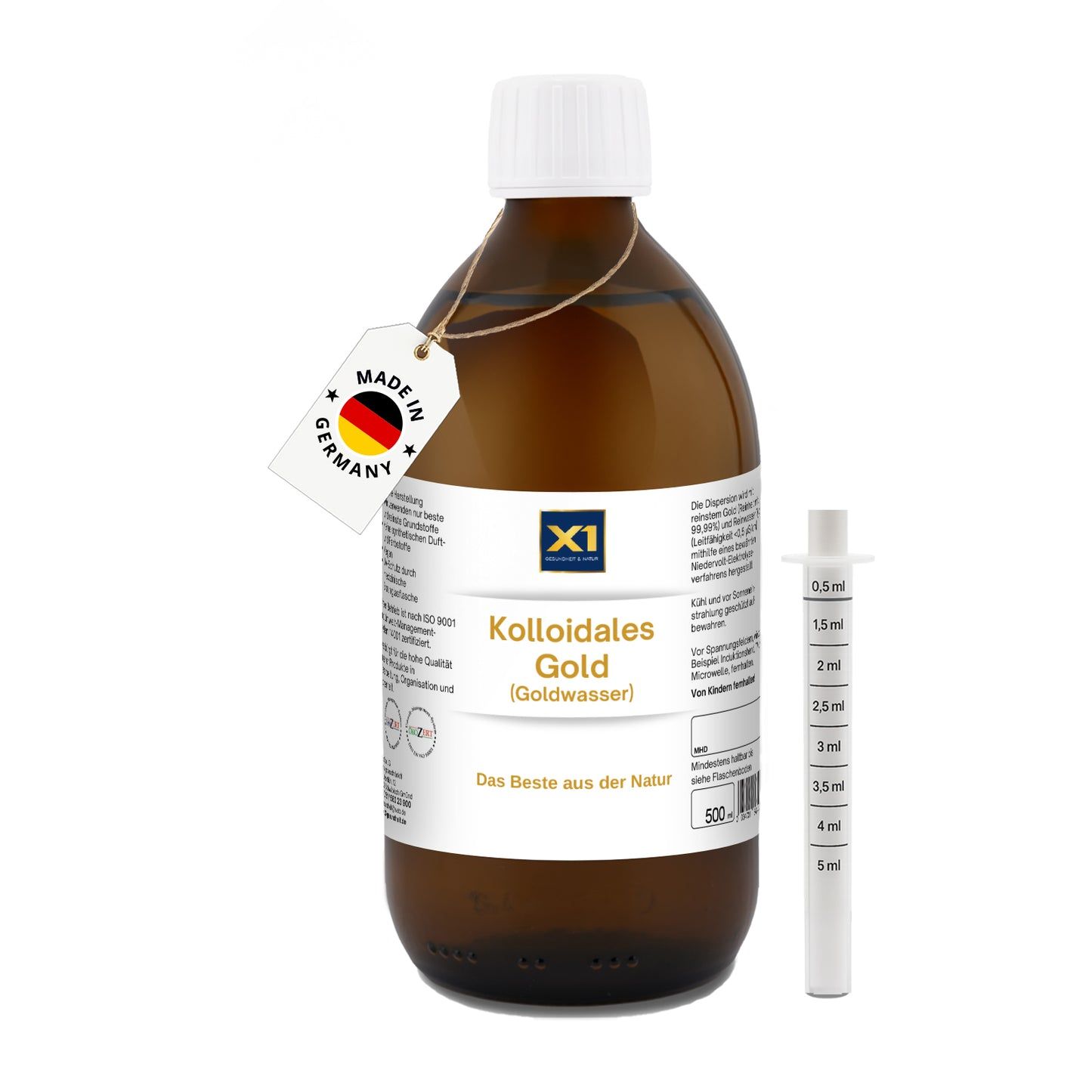 X1 Kolloidales Gold (Goldwasser) 30ppm