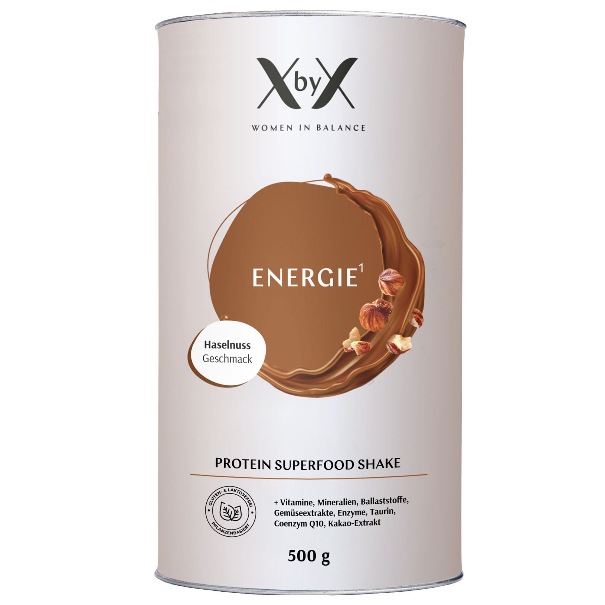 XbyX® Energie Haselnuss - Proteine und Vitalstoffe - All-in-One Pulver mit Haselnuss-Geschmack