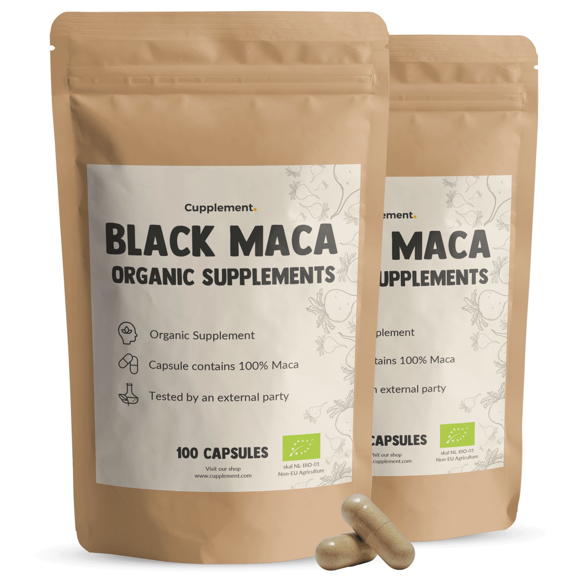 Cupplement® - Bio Maca Schwarz Kapseln 500 mg Kombipack