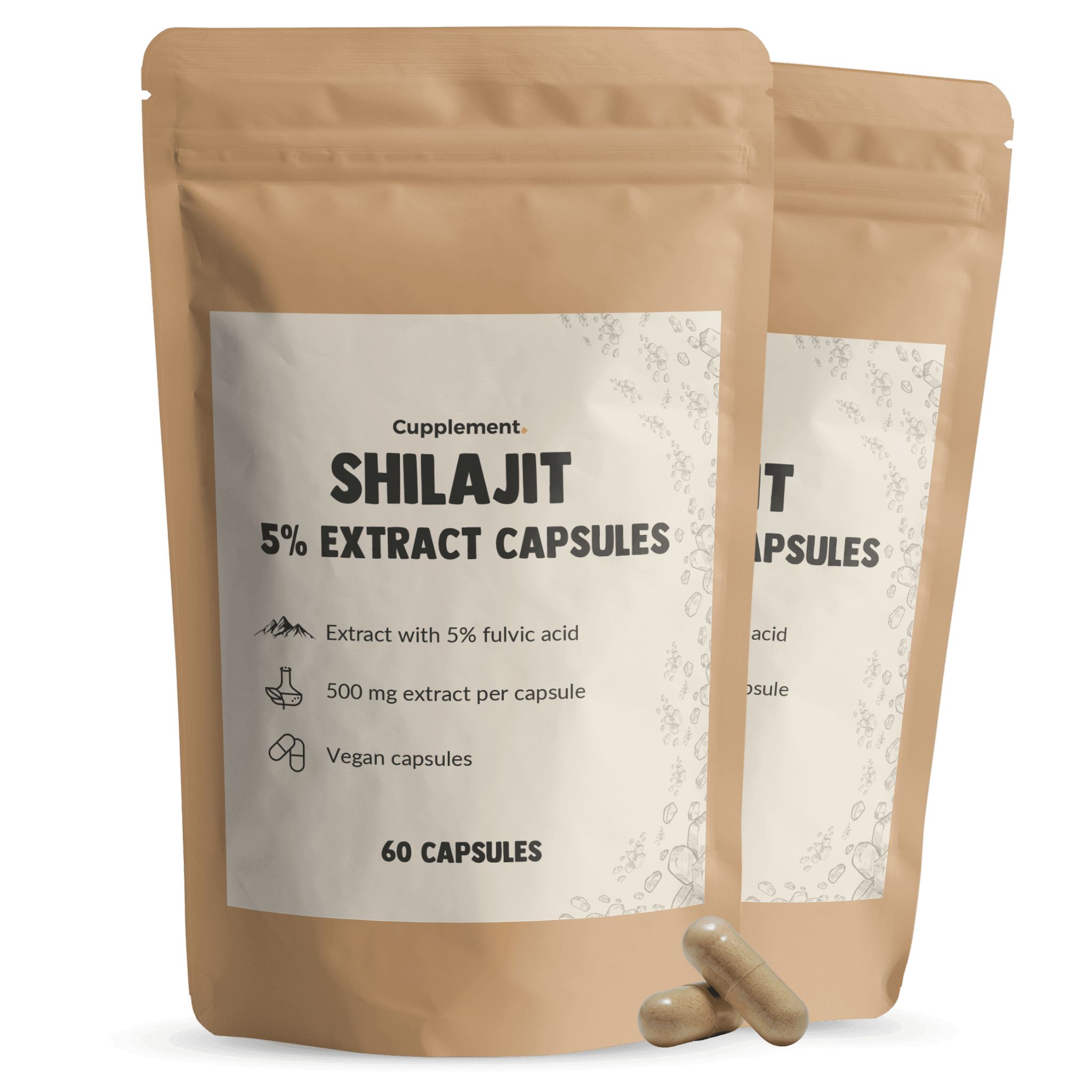 Cupplement® - Shilajit Extrakt Kapseln (5% Fulvinsäure) 500 mg Kombipack