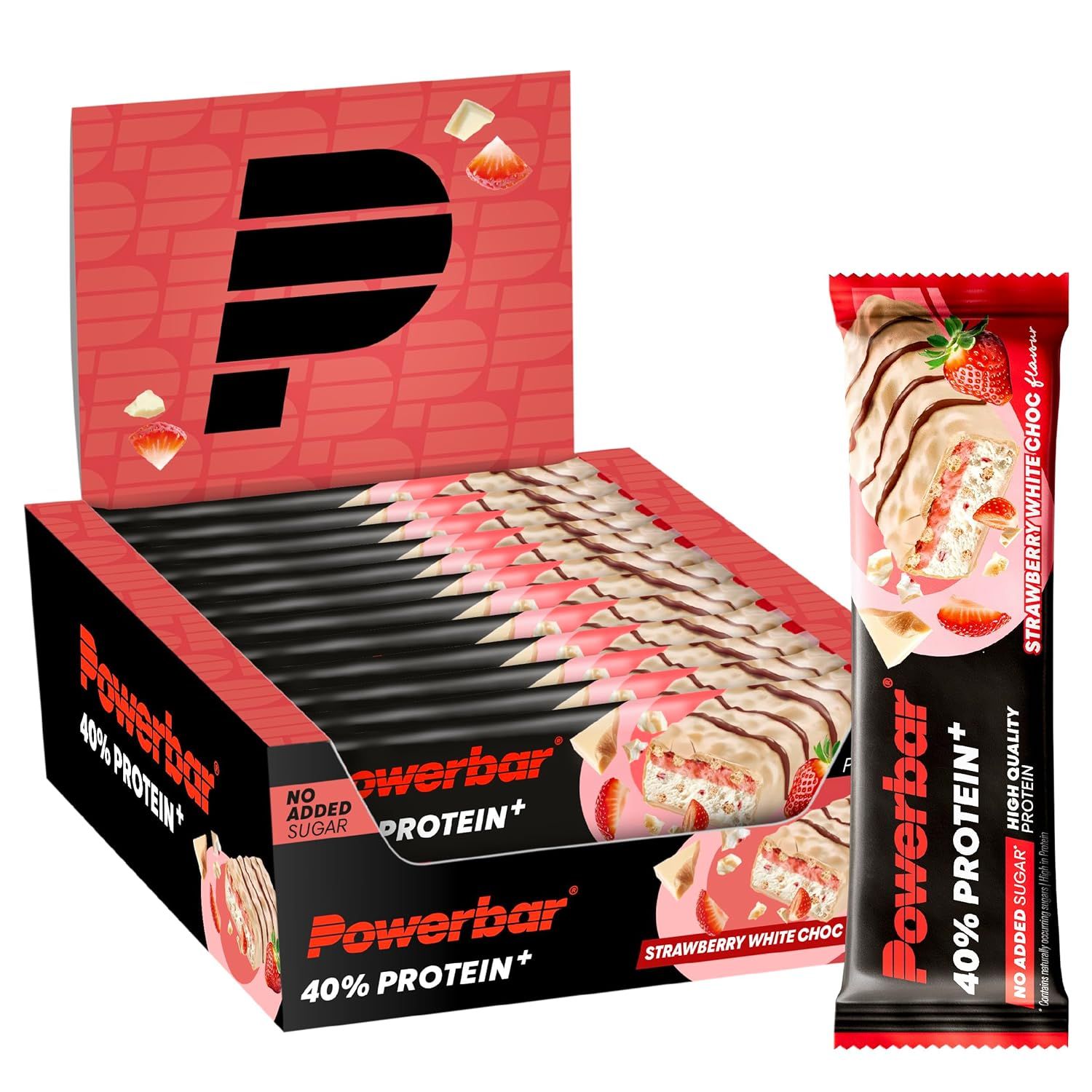 POWERBAR High Protein Riegel Strawberry White Choc 40% Protein + Crisp