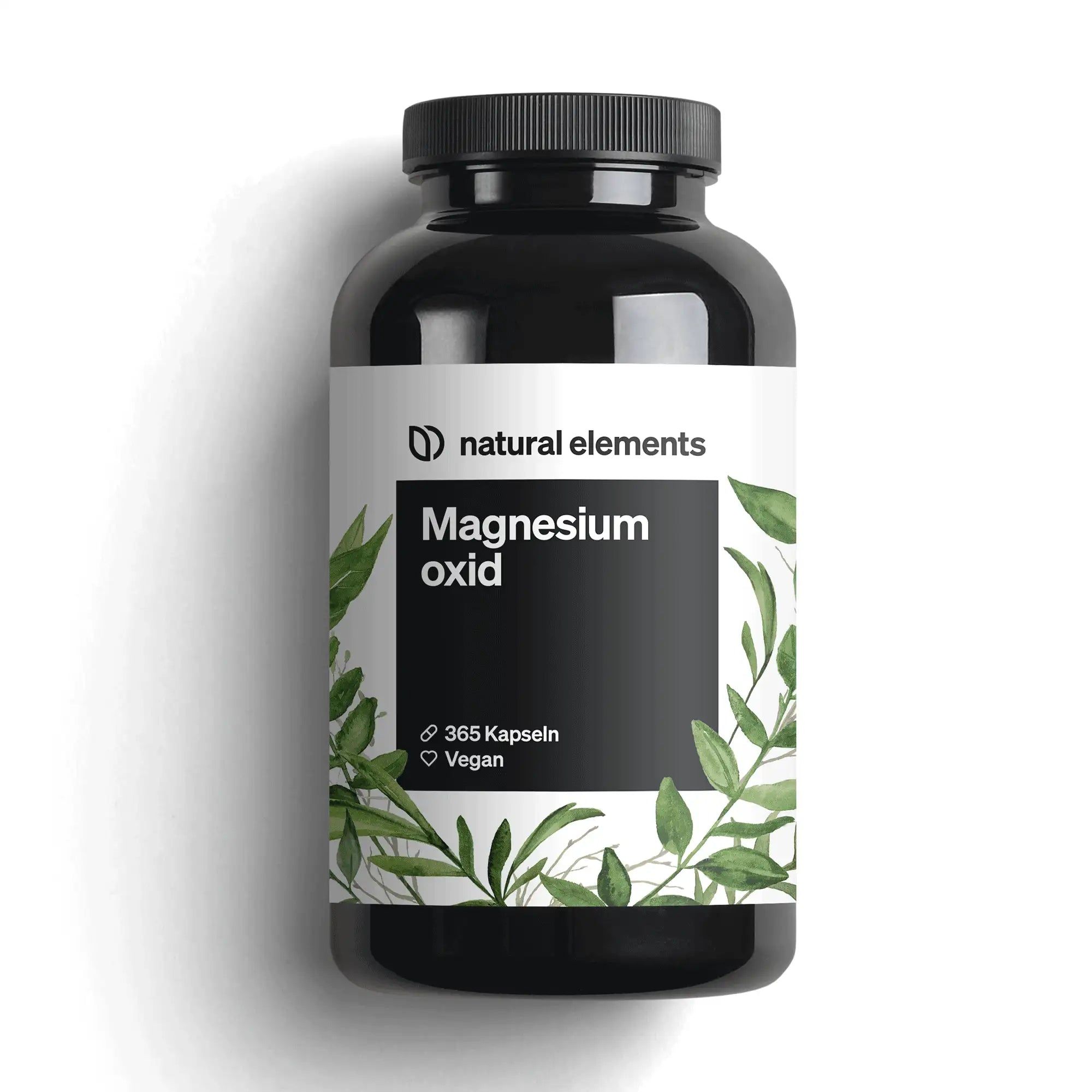 natural elements Magnesium – 365 Kapseln (Jahresvorrat) – 667mg, 400mg elementares Magnesium/Kapsel