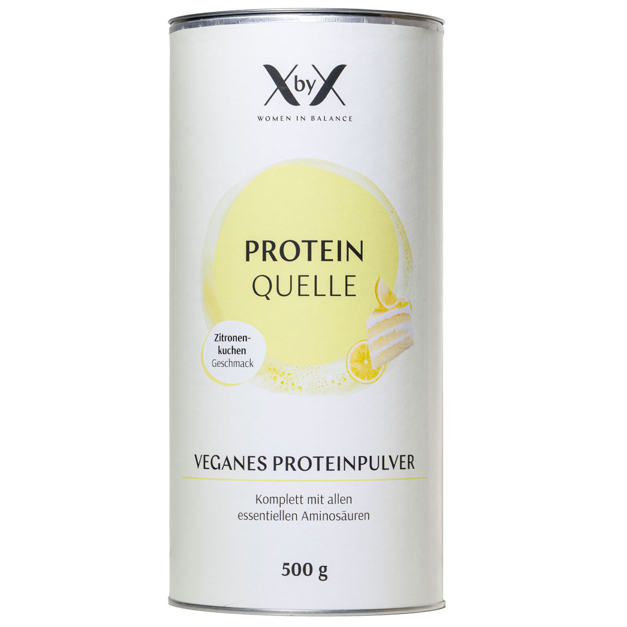 XbyX® Protein Quelle Zitronenkuchen - veganes 3K Proteinpulver für Frauen ab 40 - Zuckerfrei