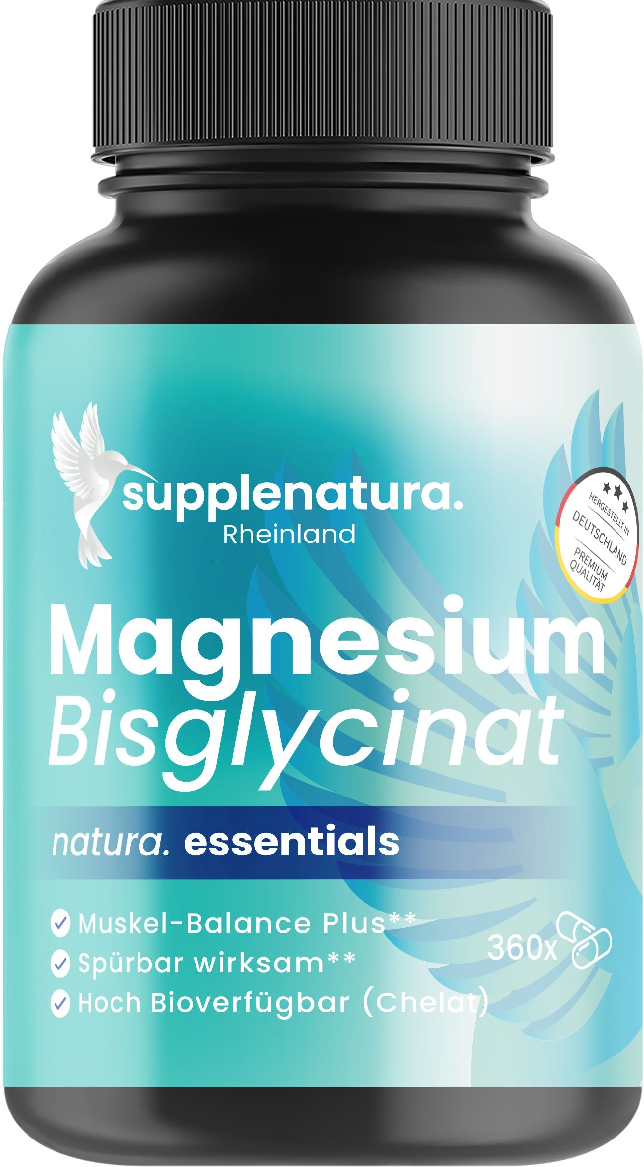 supplenatura Rheinland® Magnesium Bisglycinat - Magensium Kapseln (Magnesium Glycinat)