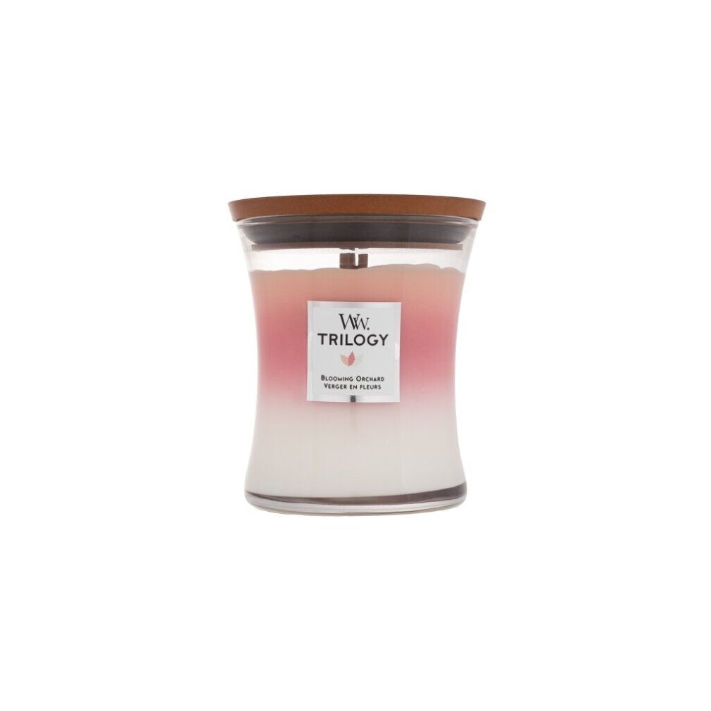 WoodWick Trilogy Blooming Orchard Duftkerze mit Docht