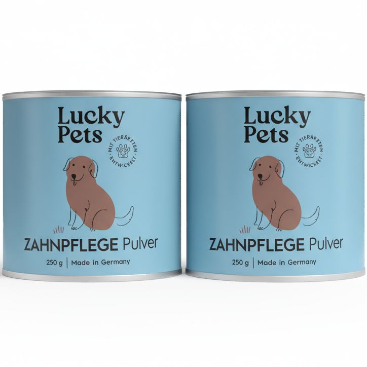 Lucky Pets Zahnpflegepulver Hund – Zahnsteinentferner Hund | Dental Pulver Zahnstein & Mundgeruch
