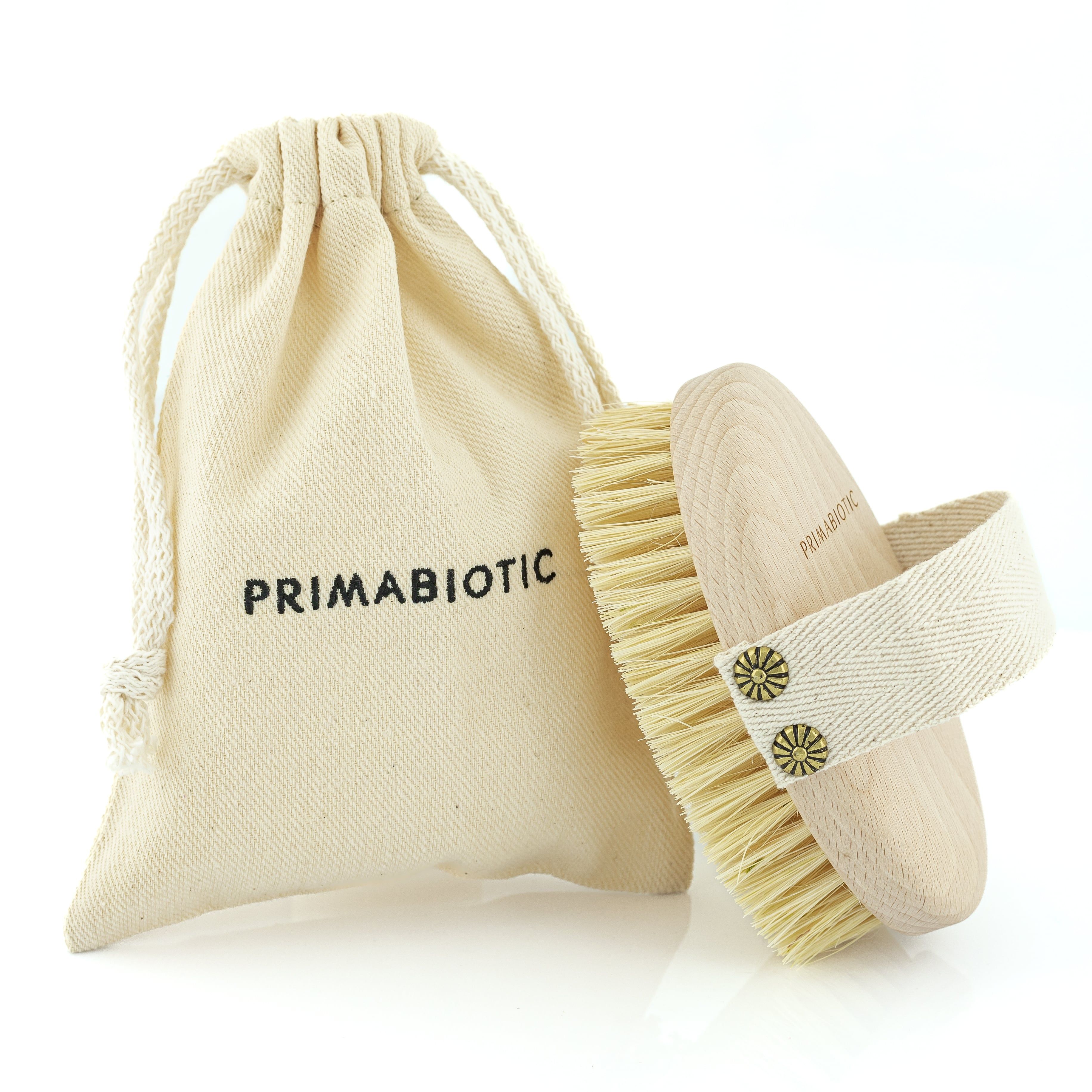 Körpermassagebürste – Primabiotic Bürste aus Buchenholz & Agavenfasern | Cellulite Massagegerät