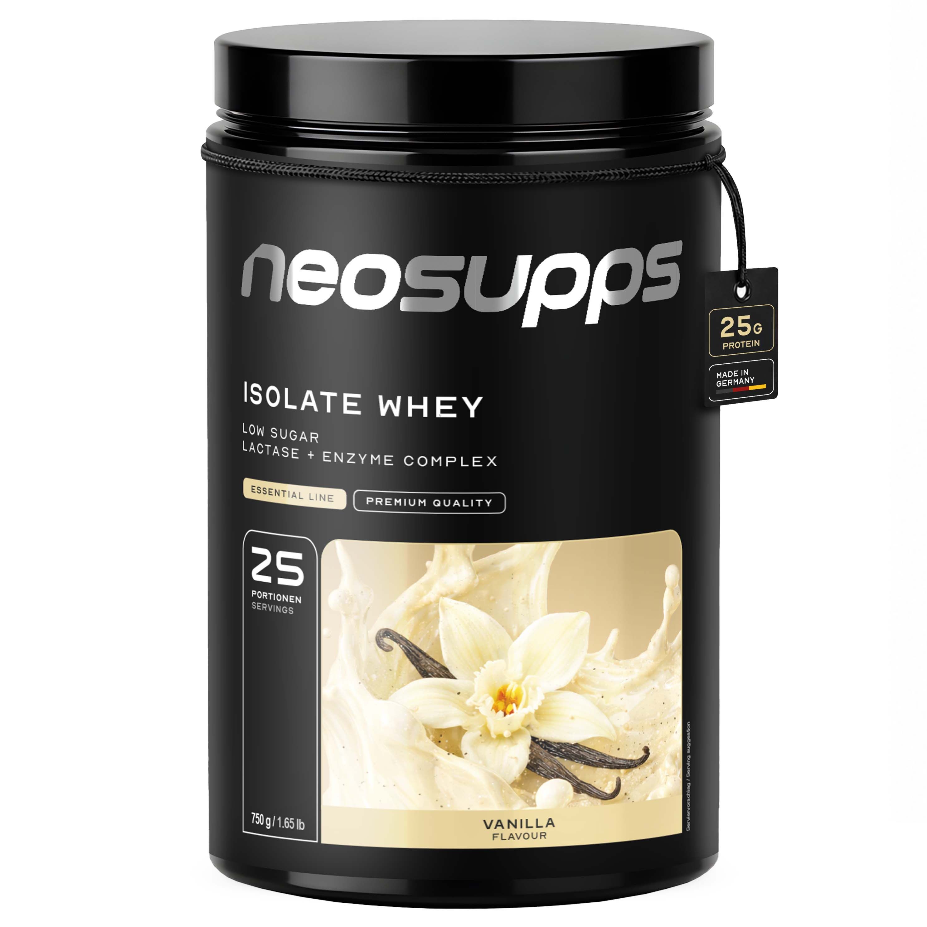 Neosupps Isolate Whey Protein Pulver Vanilla, 750g,  Protein pro Portion