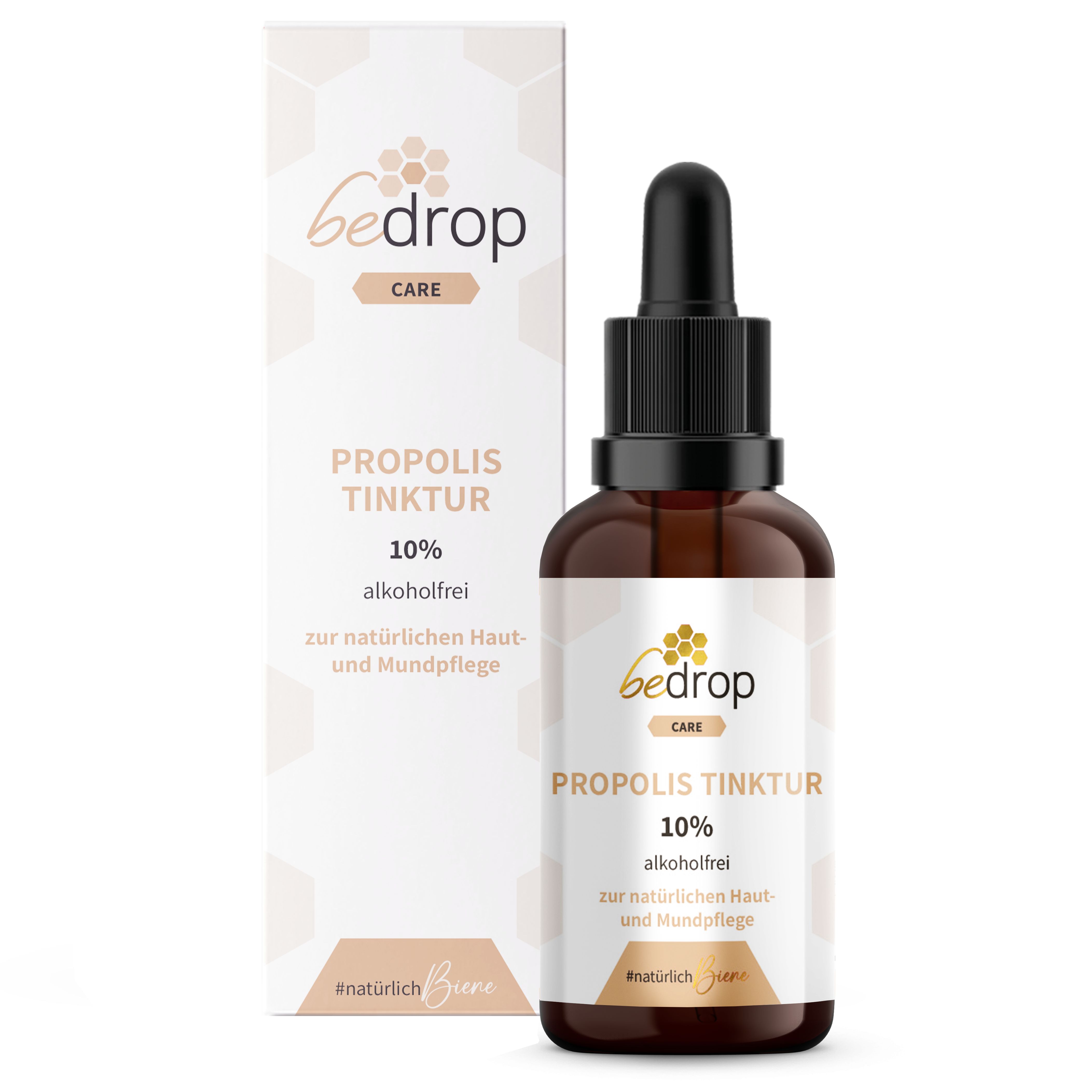 bedrop 10% Propolis Tropfen Tinktur ohne Alkohol mit Pipette | Alkoholfrei & wasserlöslich